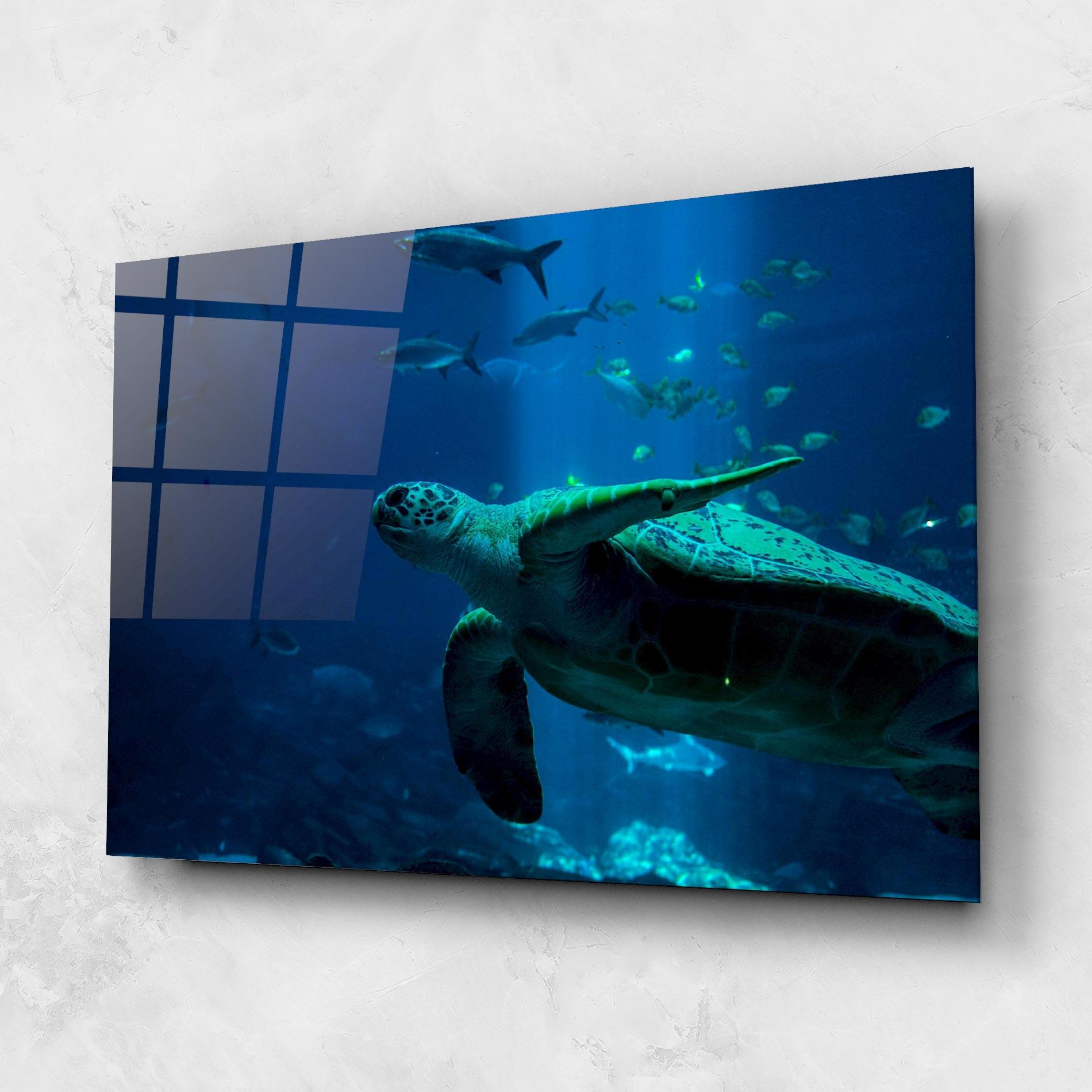 Tablou Sticla Green Turtule mockup 1