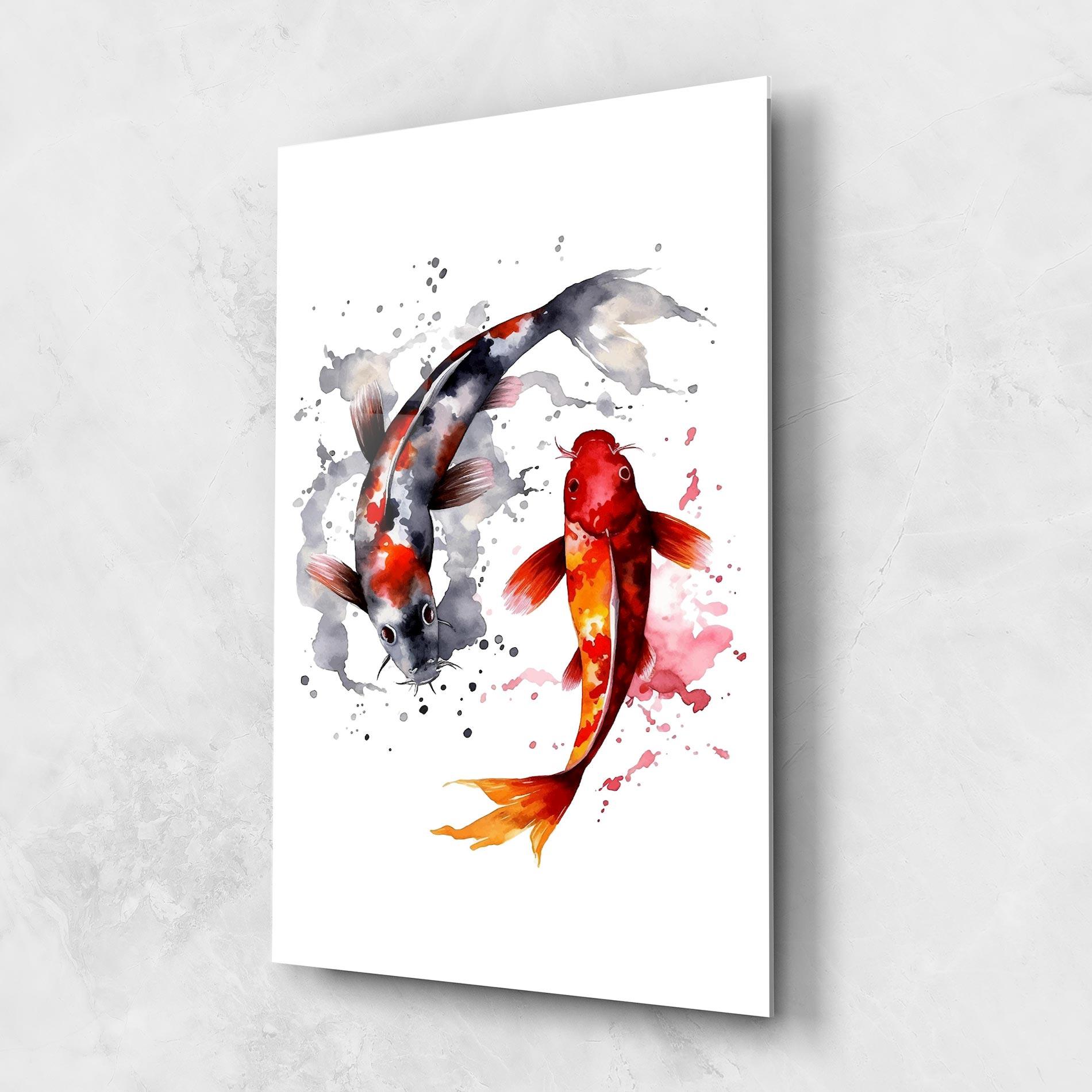 Tablou Sticla Beautiful Koi mockup 1