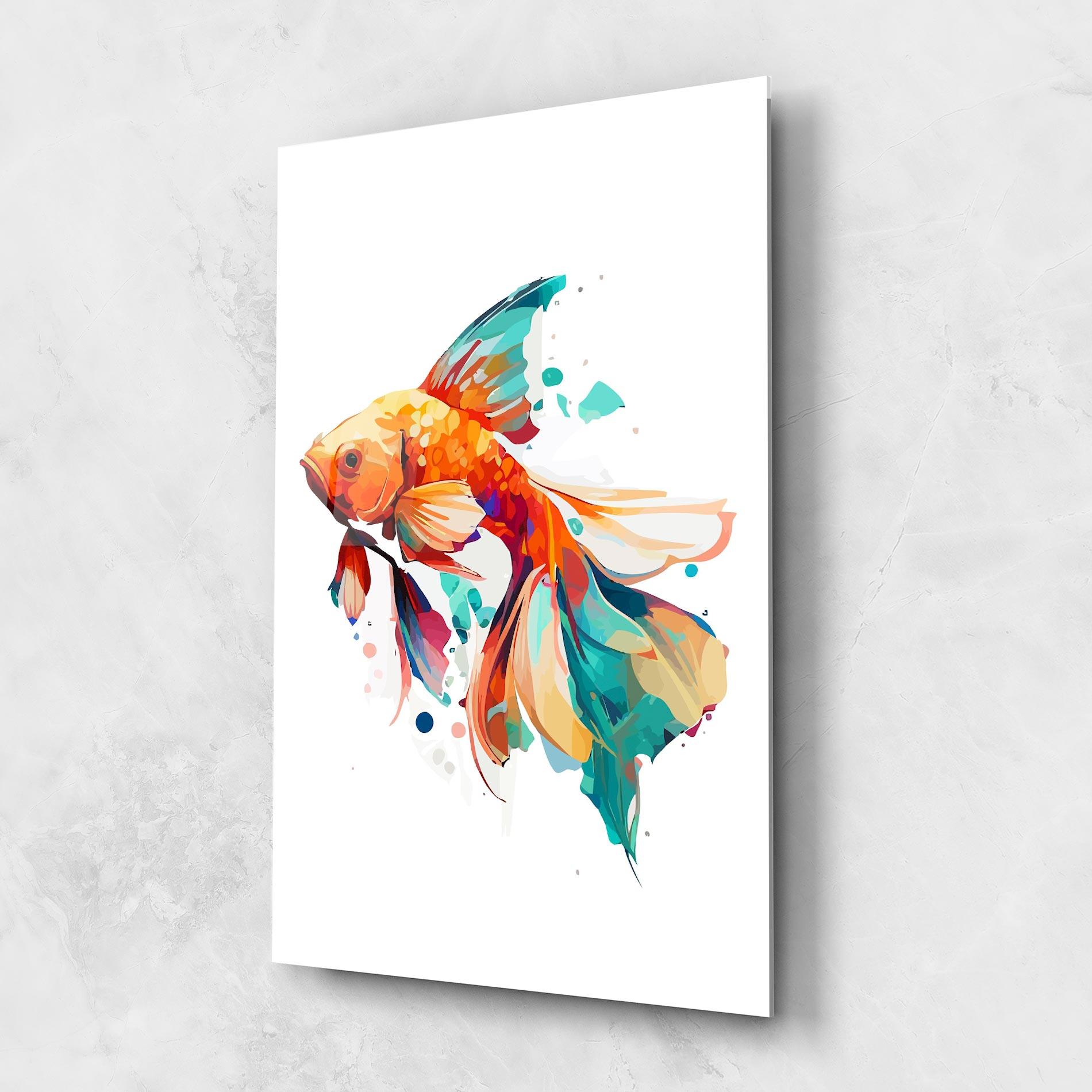 Tablou Sticla Blue Orange Fish mockup 1