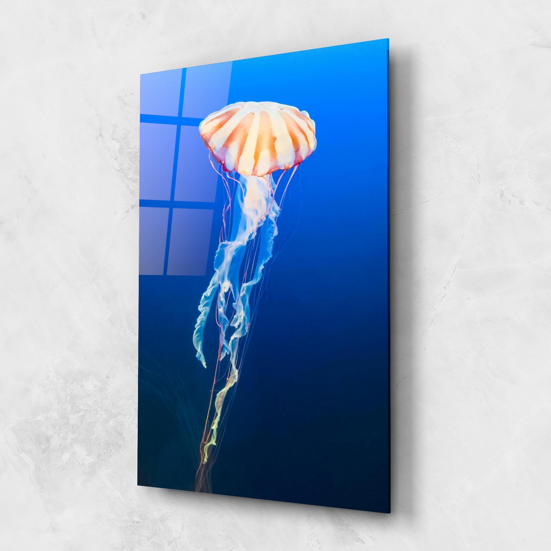 Tablou Sticla Cream Jellyfish mockup 1
