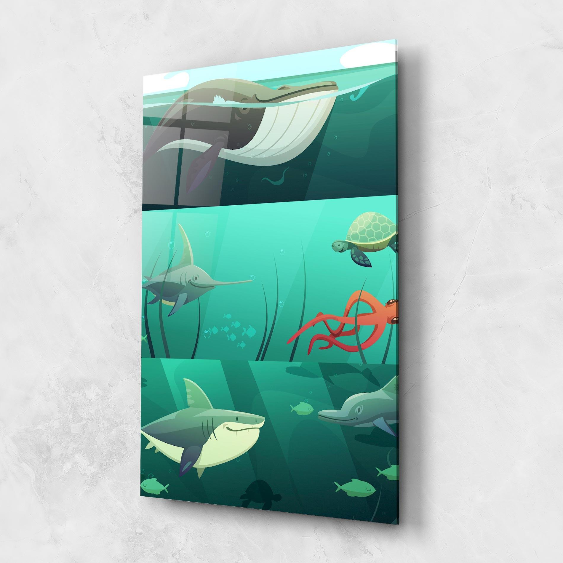 Tablou Sticla Kids Ocean mockup 1