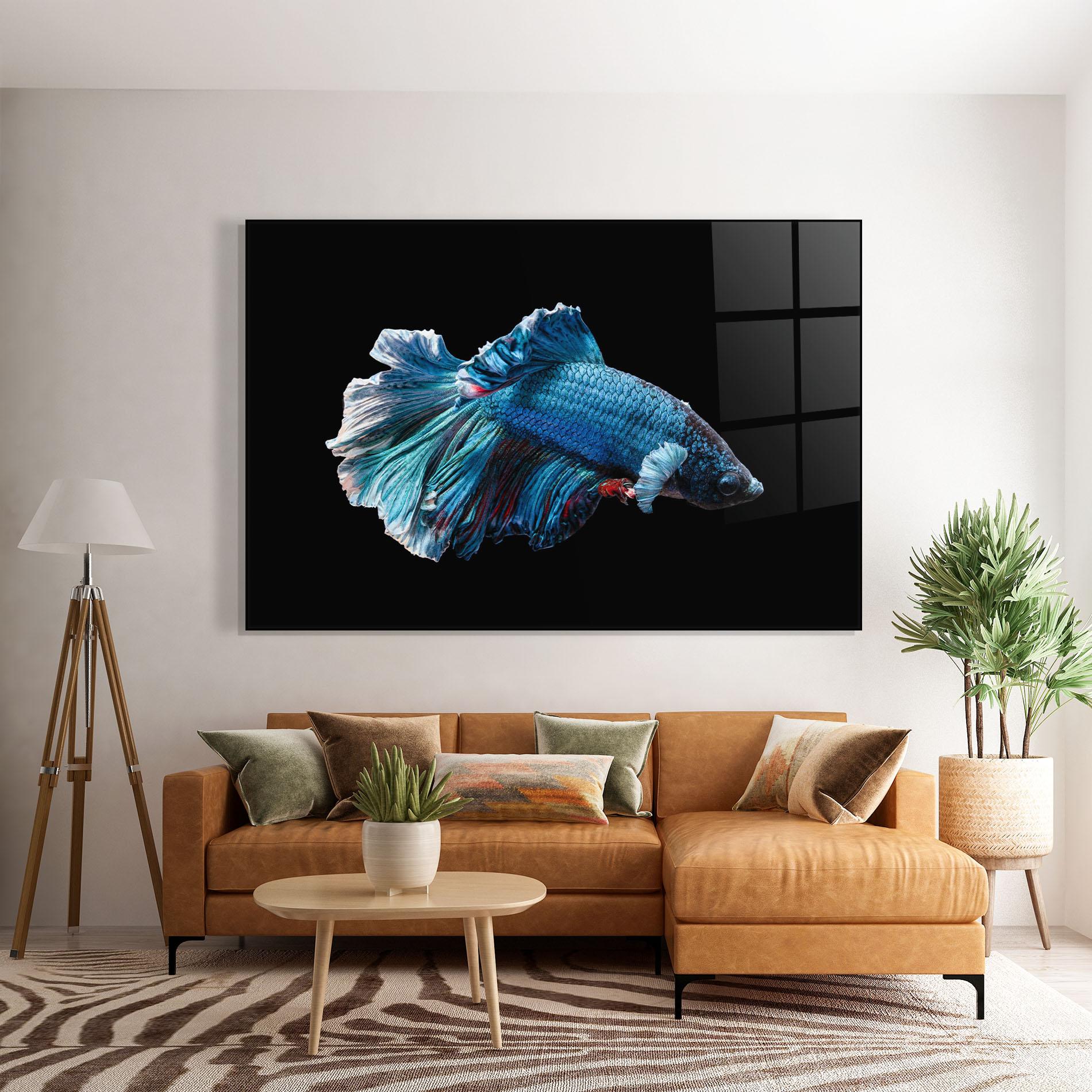 Tablou Sticla Blue Betta mockup 7