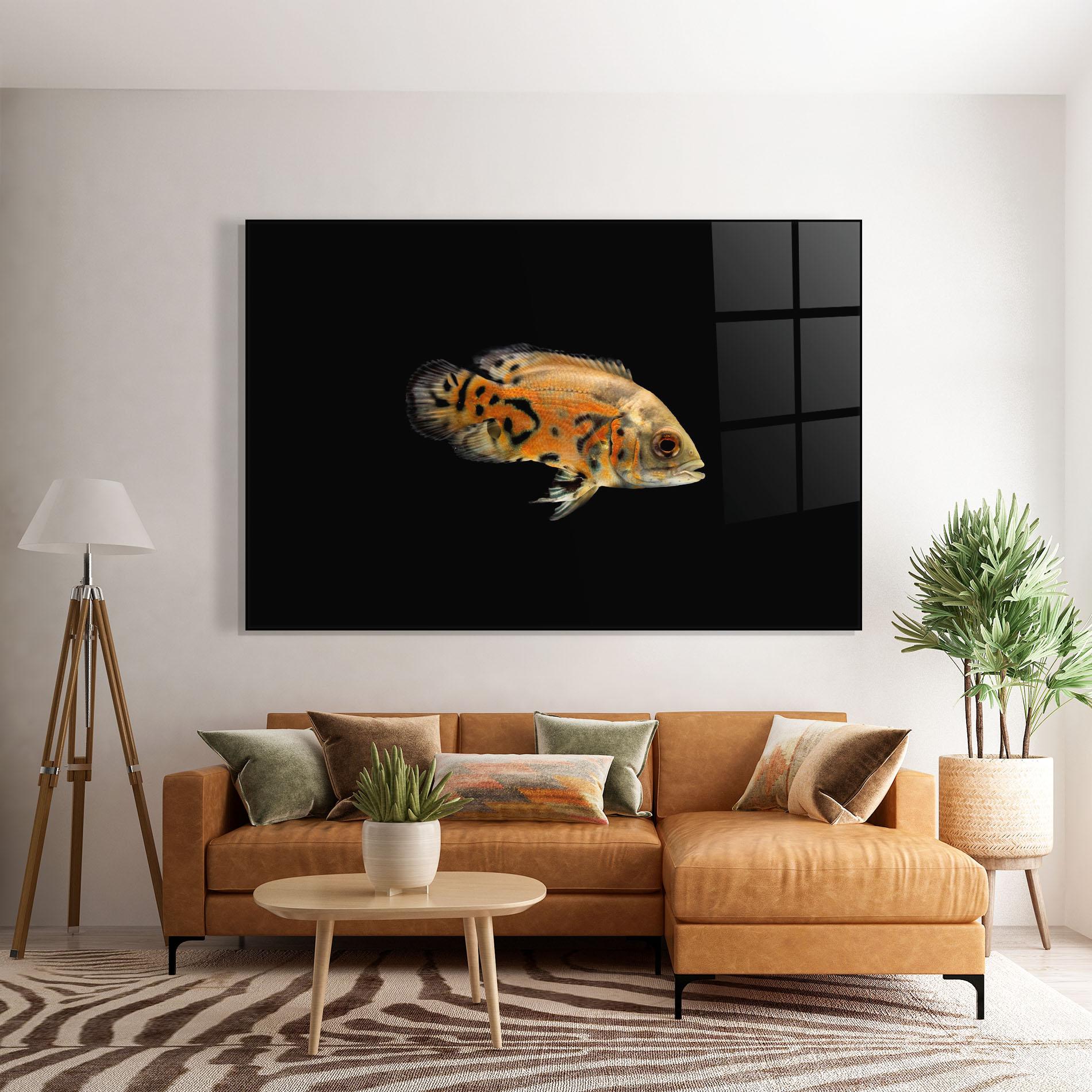 Tablou Sticla Cute Brown Fish mockup 7