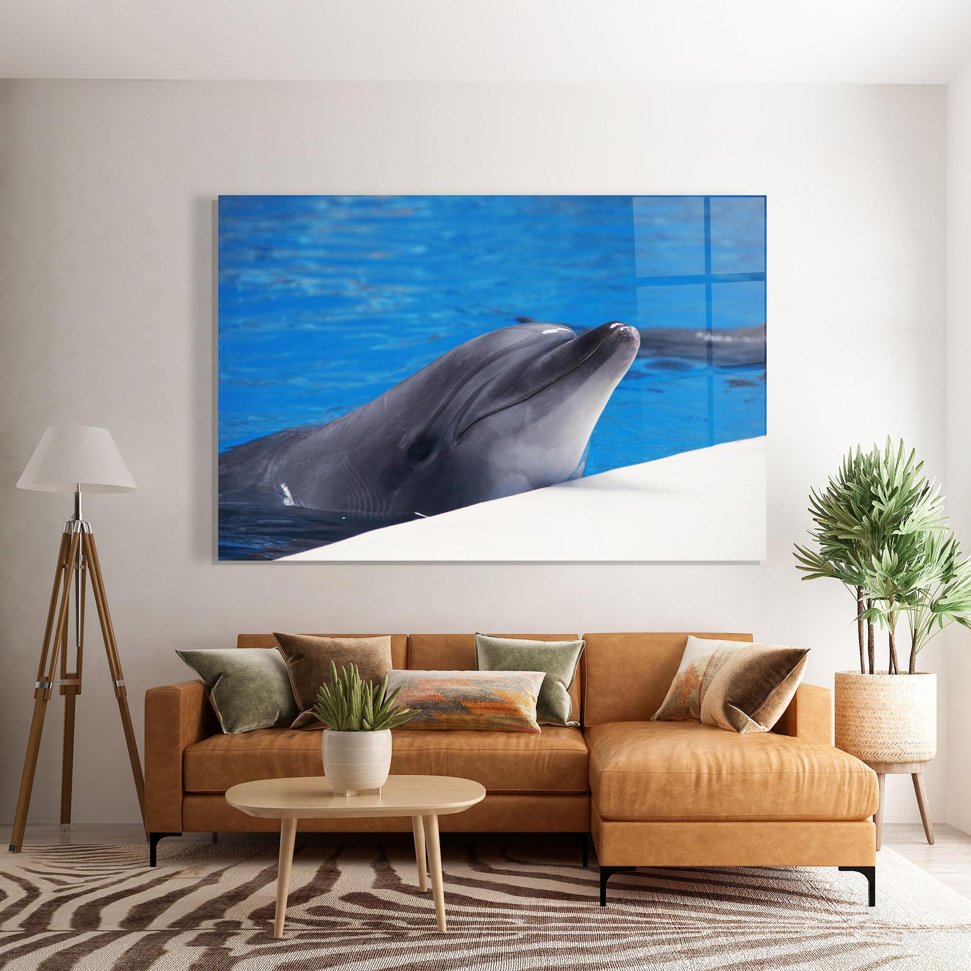Tablou Sticla Cute Dolphin mockup 7