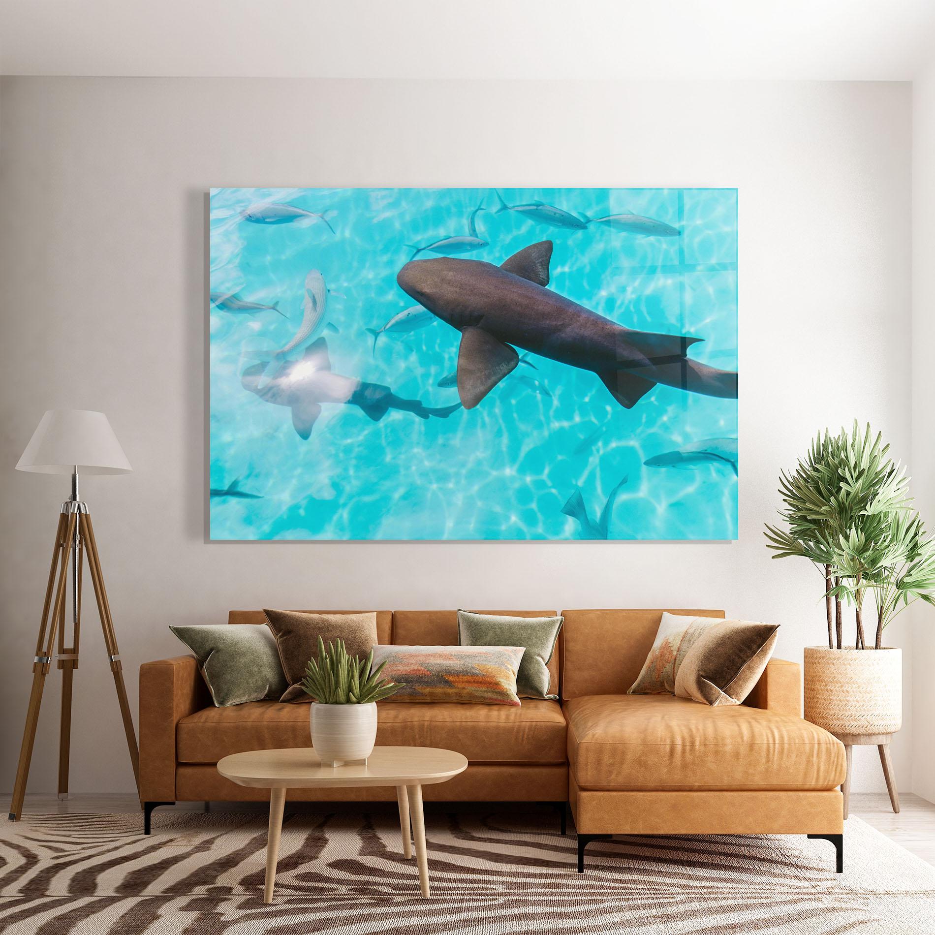 Tablou Sticla Cute Shark mockup 7