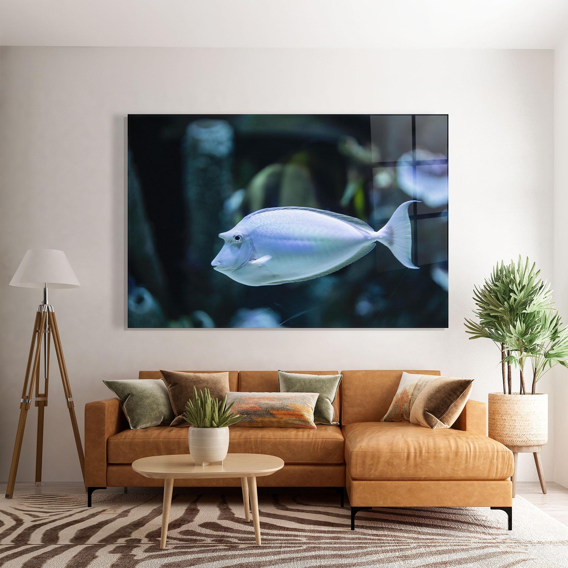 Tablou Sticla Funny Face Fish mockup 7