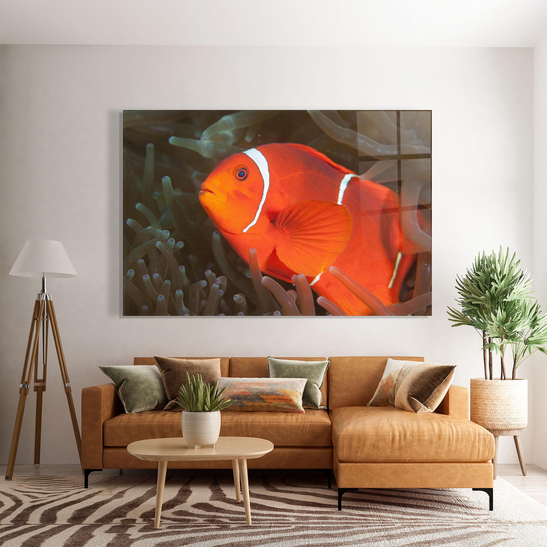 Tablou Sticla Nemo Clownfish mockup 7