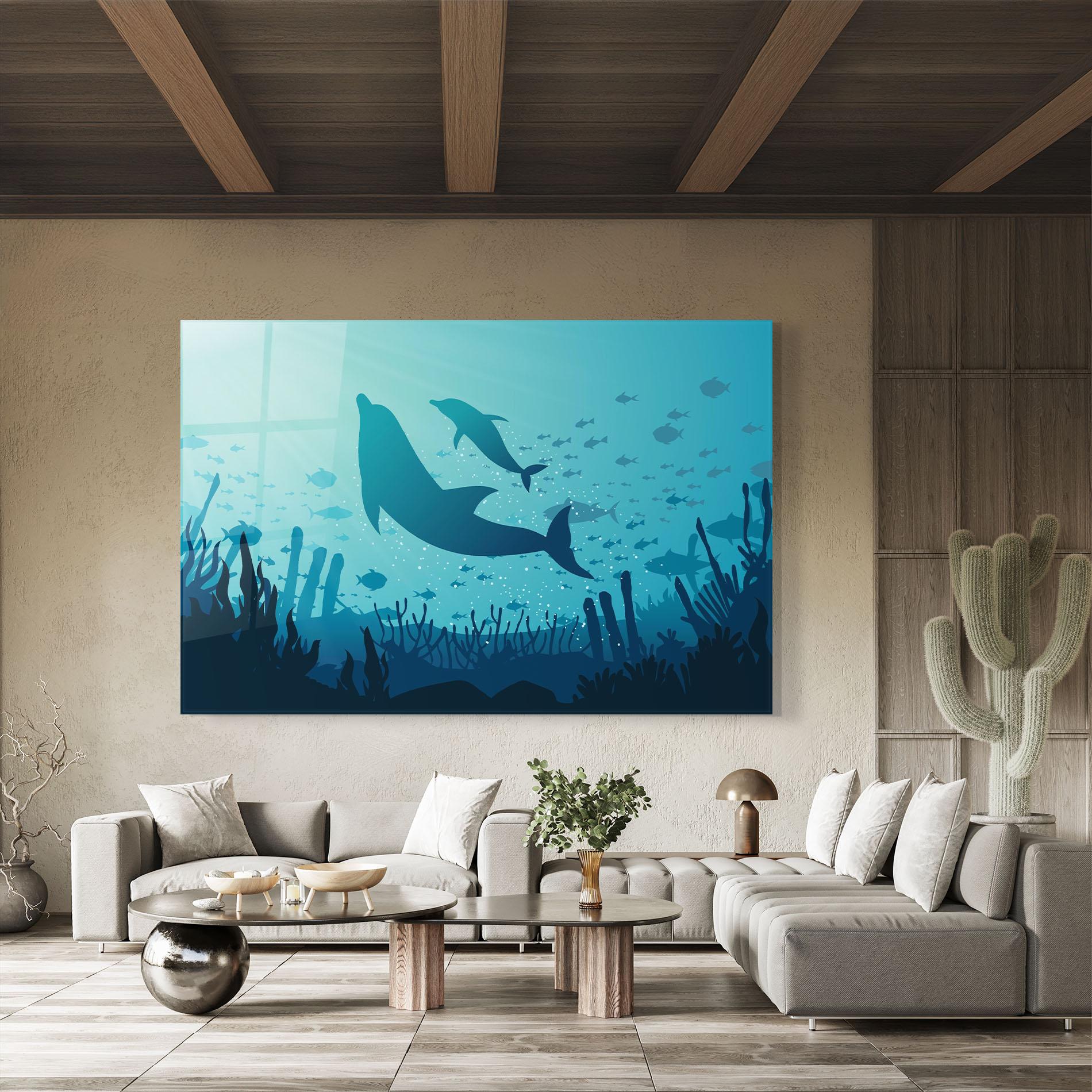 Tablou Sticla Blue Ocean mockup 8