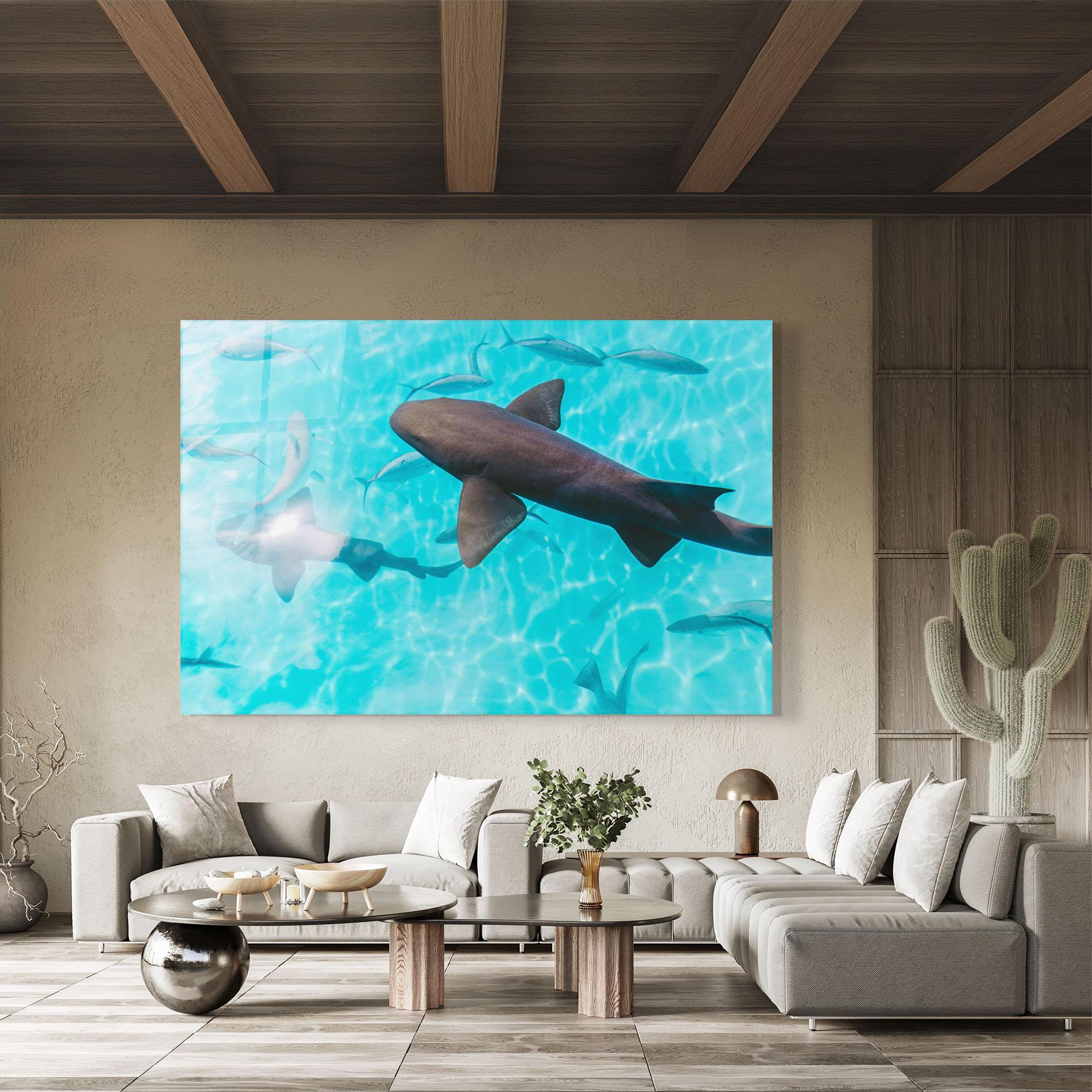 Tablou Sticla Cute Shark mockup 8