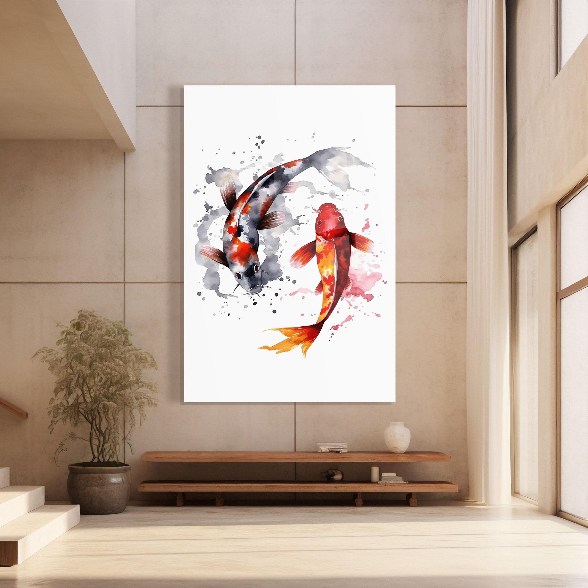 Tablou Sticla Beautiful Koi mockup 8