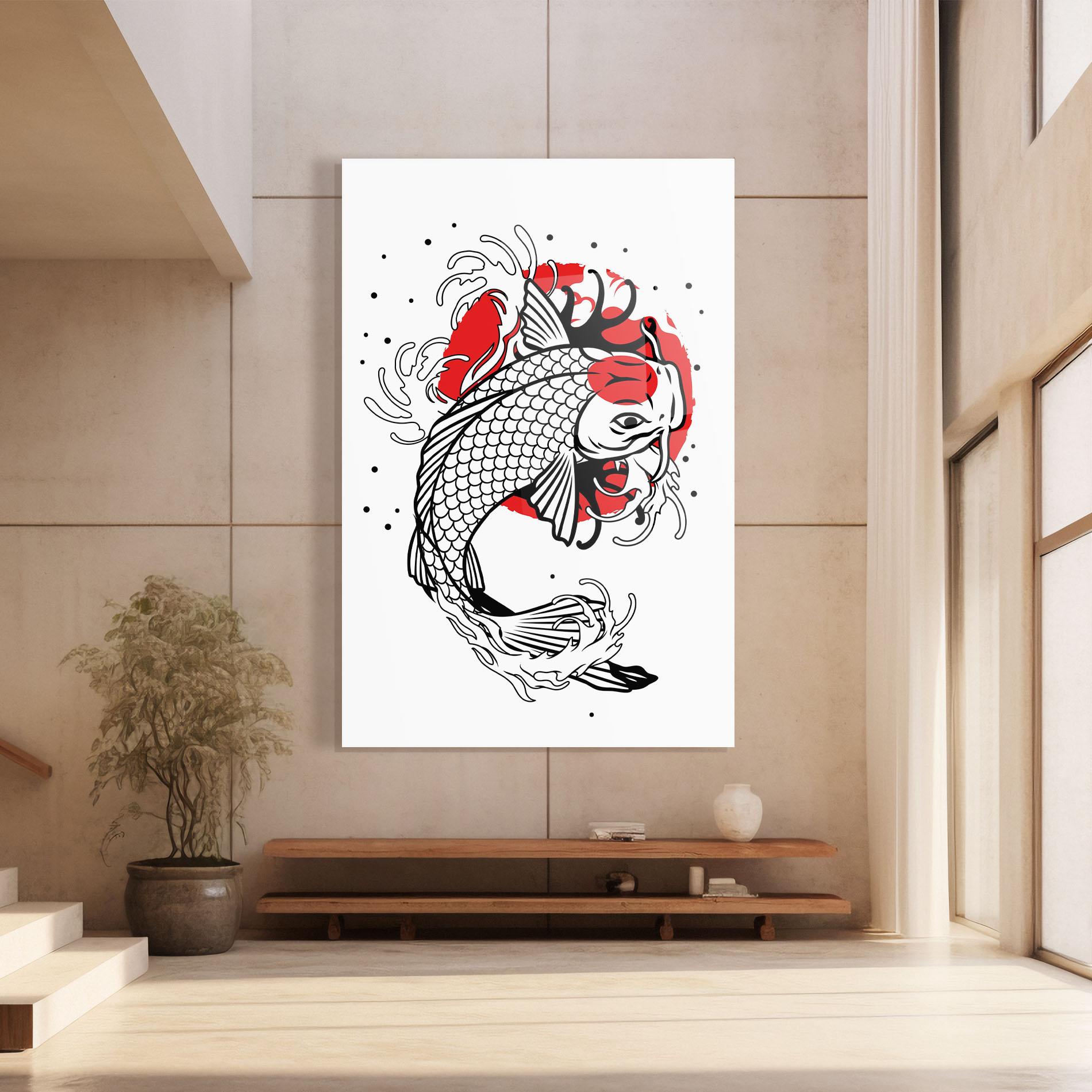 Tablou Sticla Koi Design mockup 8