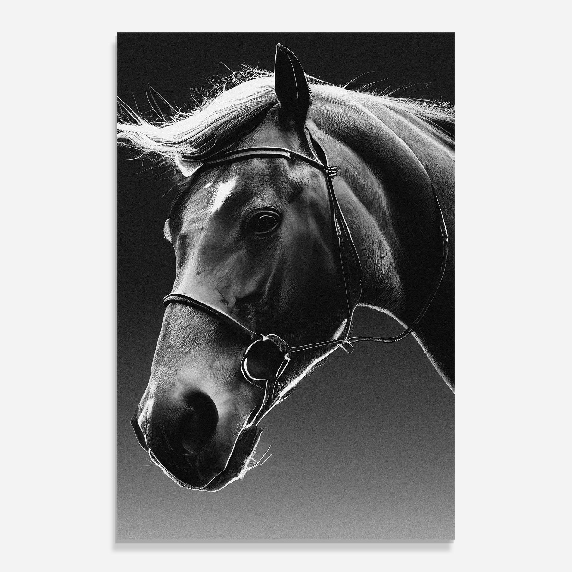 Tablou Sticla Black Horse Profile mockup 0