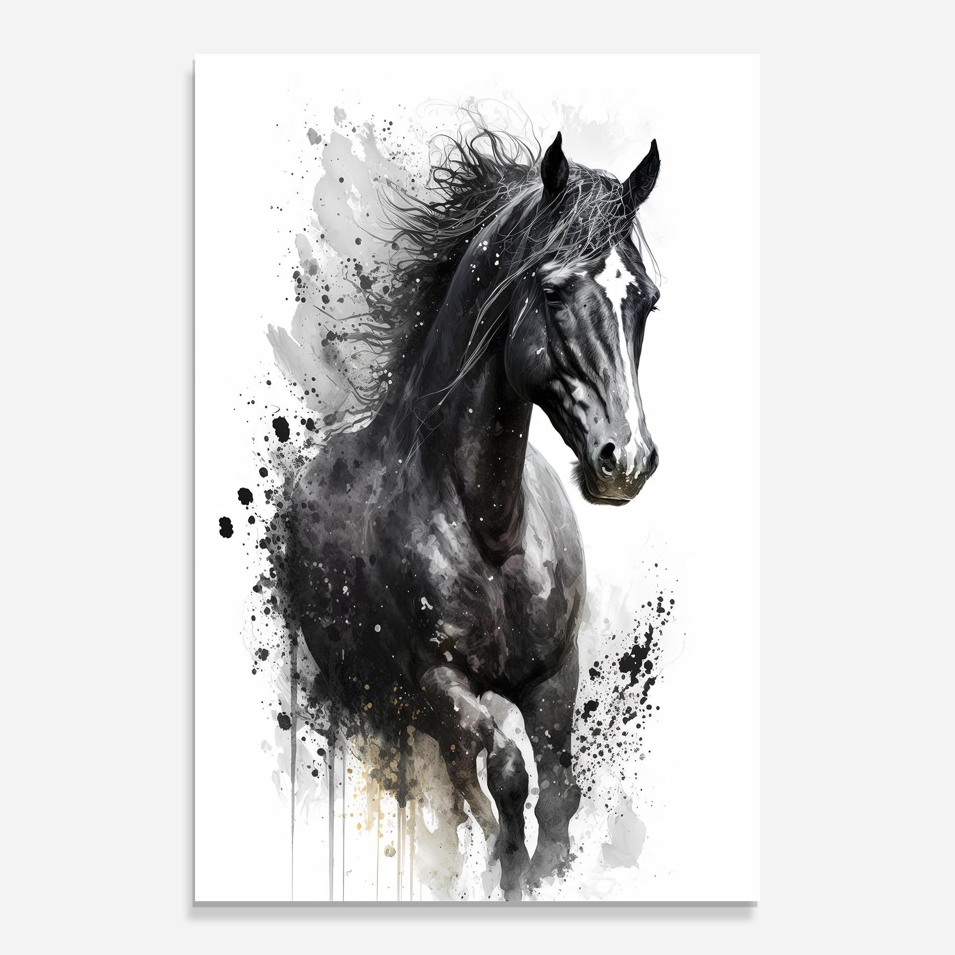 Tablou Sticla Black Horse mockup 0
