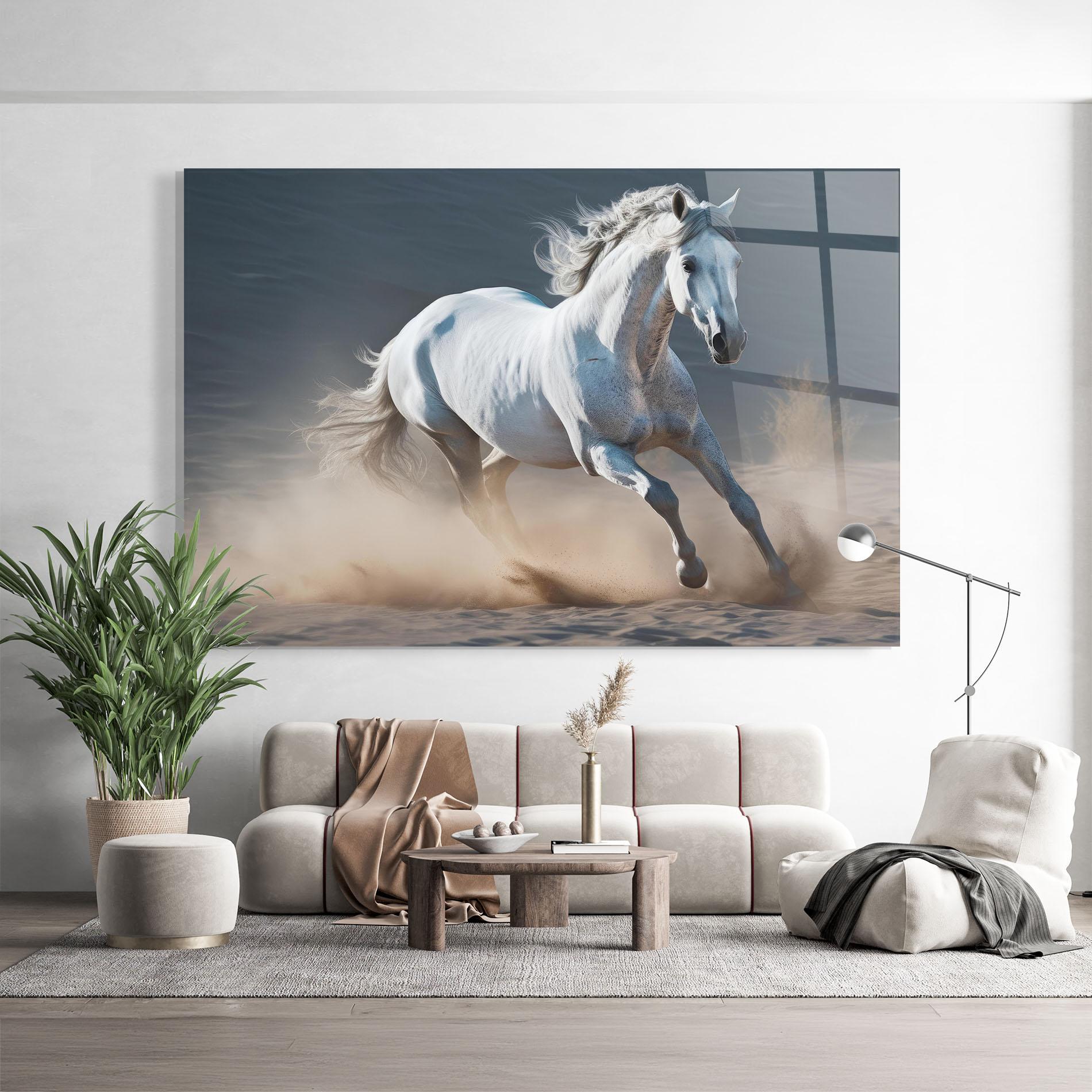 Tablou Sticla Desert Horse mockup 9