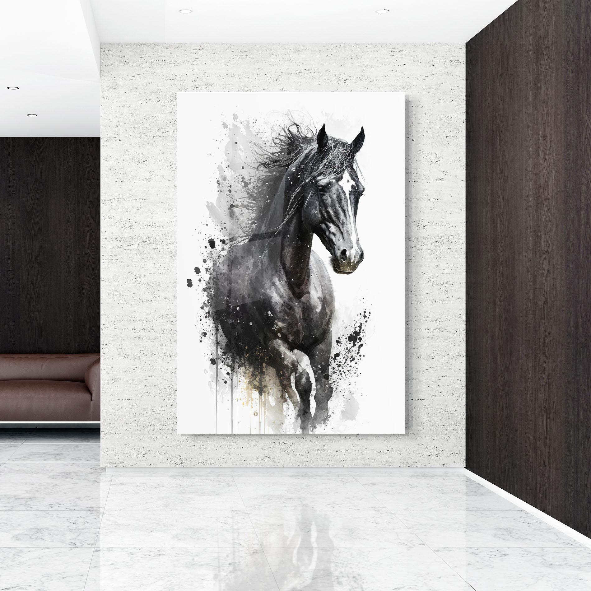 Tablou Sticla Black Horse mockup 9
