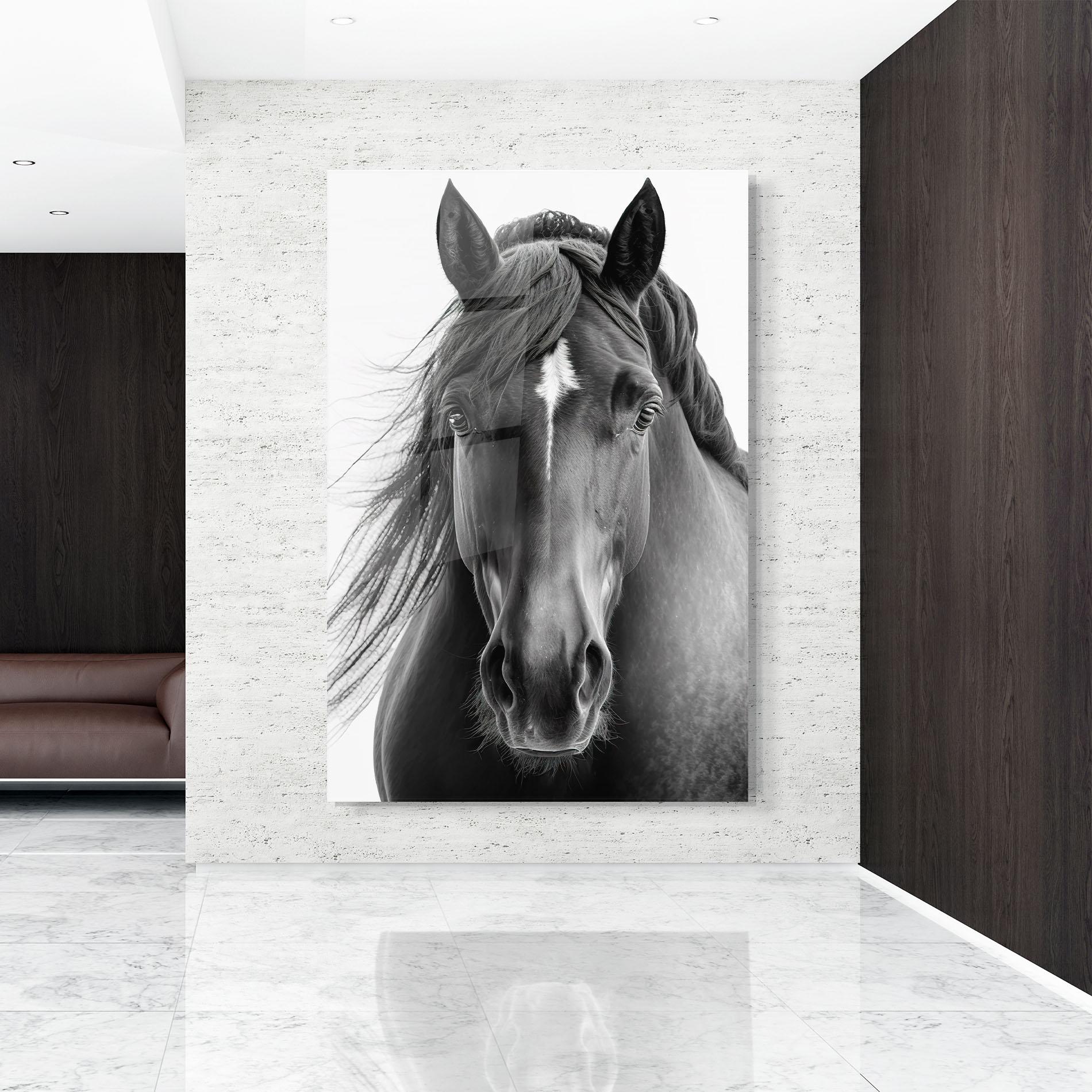 Tablou Sticla Close Up Horse mockup 9