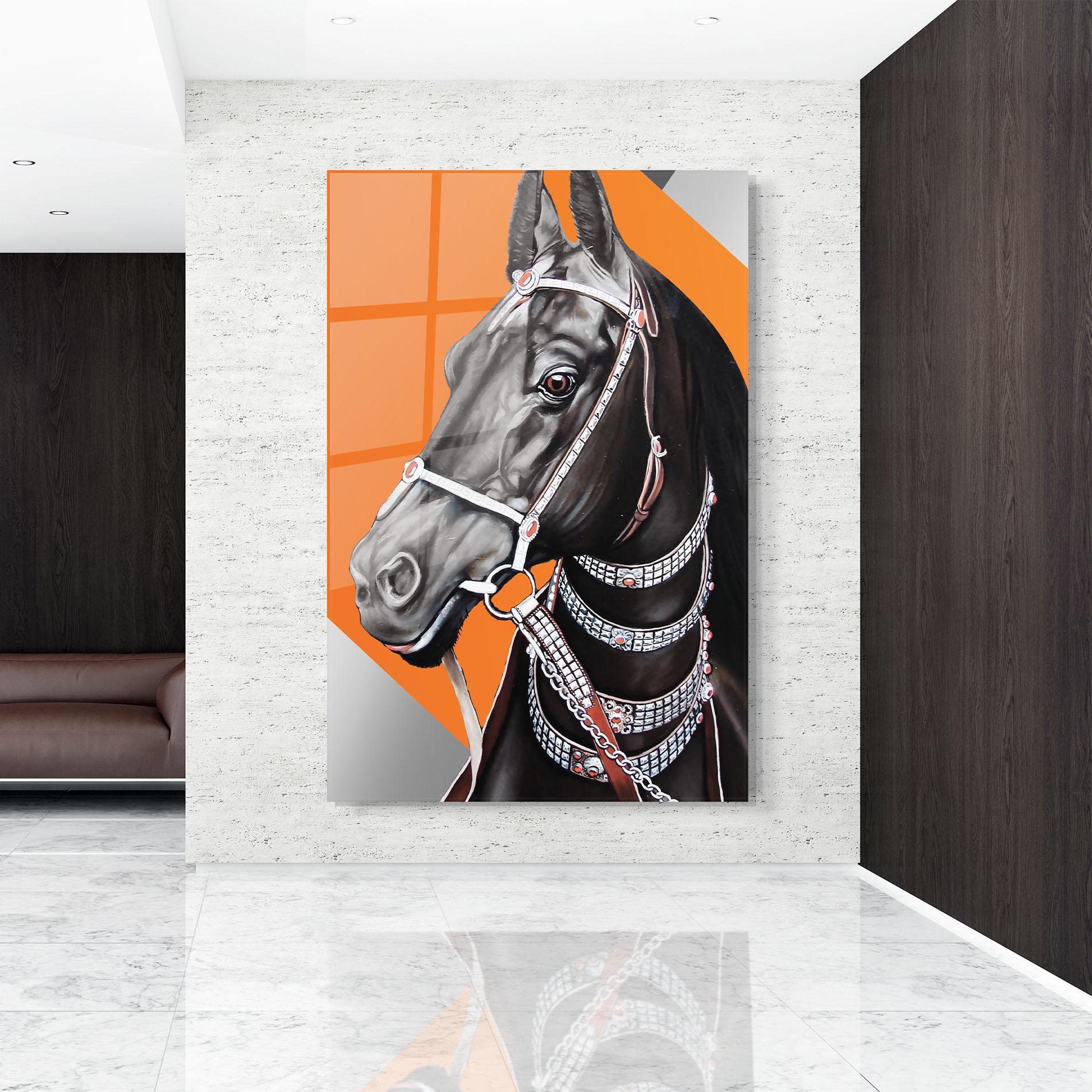 Tablou Sticla Fashion Horse mockup 9