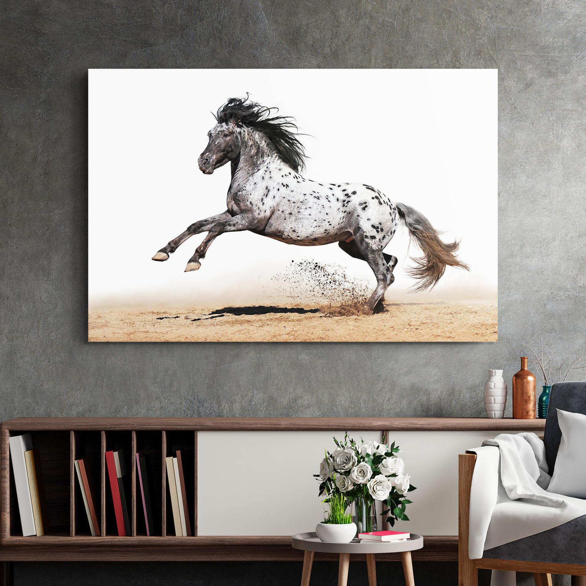 Tablou Sticla Appaloosa Horse Running mockup 2