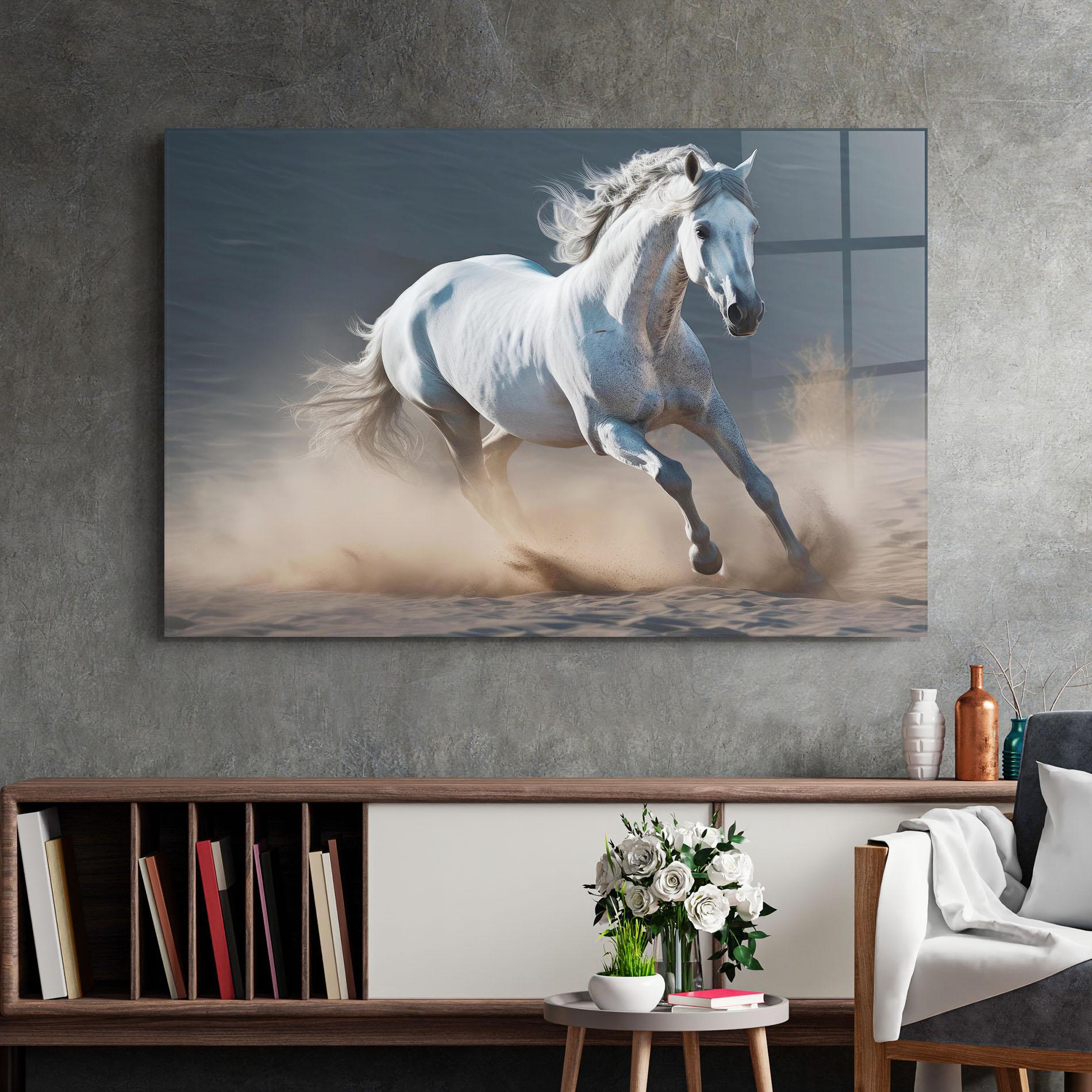 Tablou Sticla Desert Horse mockup 2