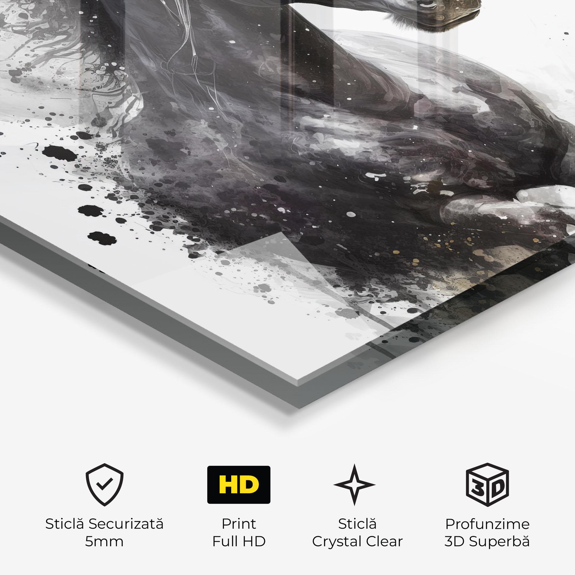 Tablou Sticla Black Horse mockup 3