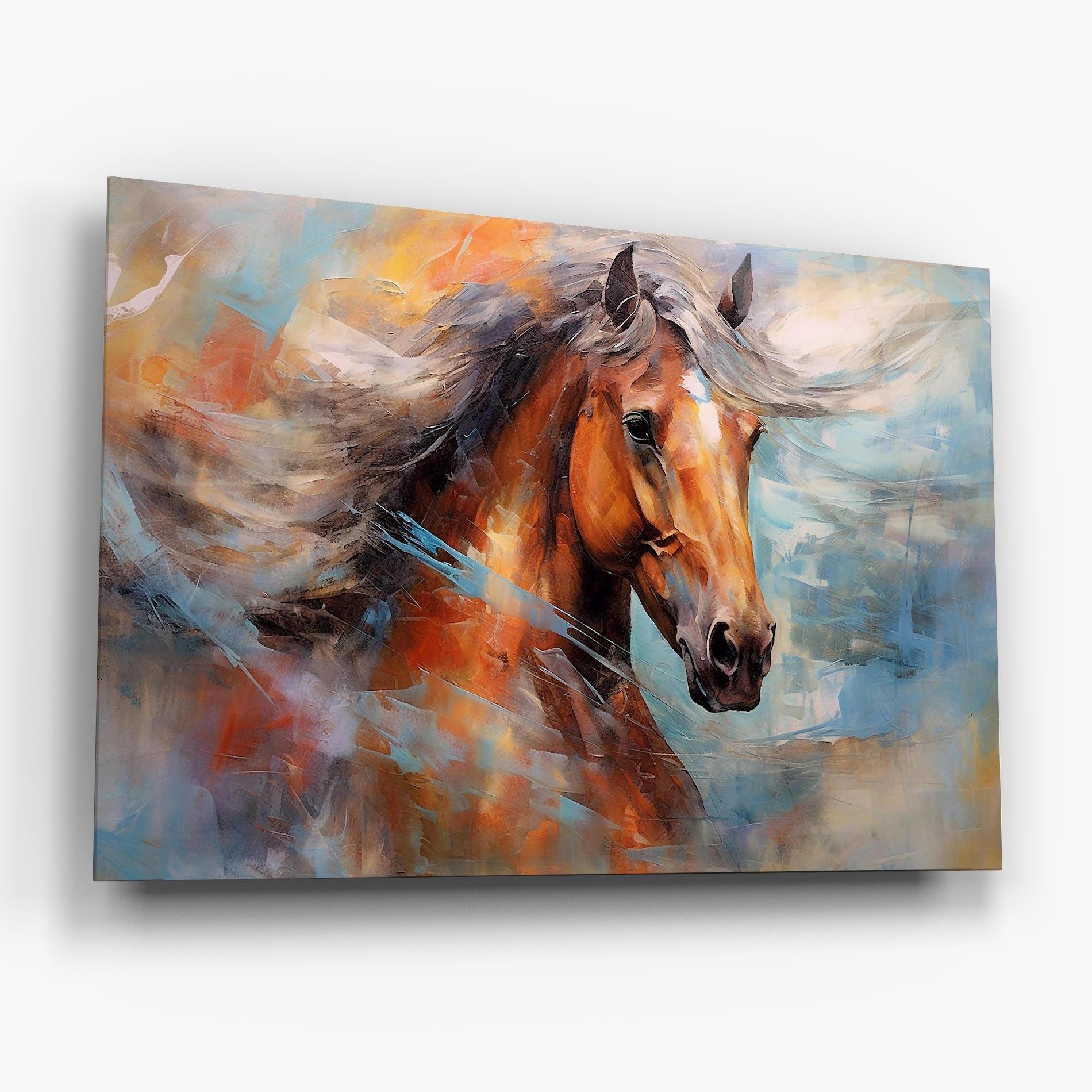 Tablou Sticla Beautiful Brown Horse mockup 6