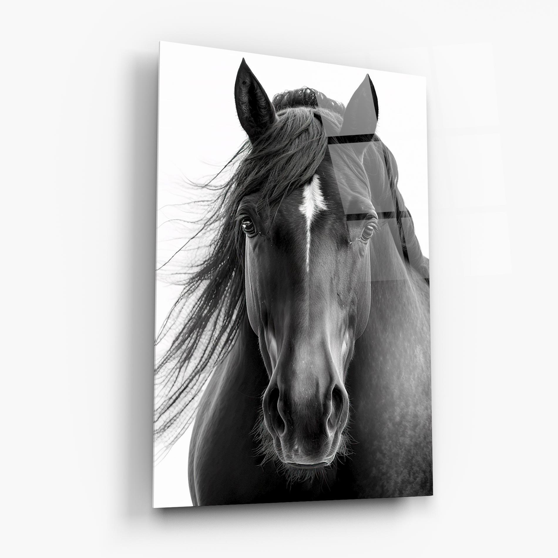Tablou Sticla Close Up Horse mockup 6