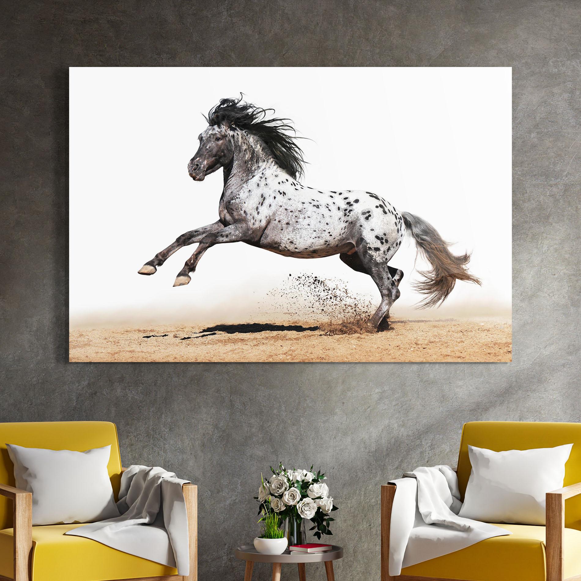 Tablou Sticla Appaloosa Horse Running mockup 4