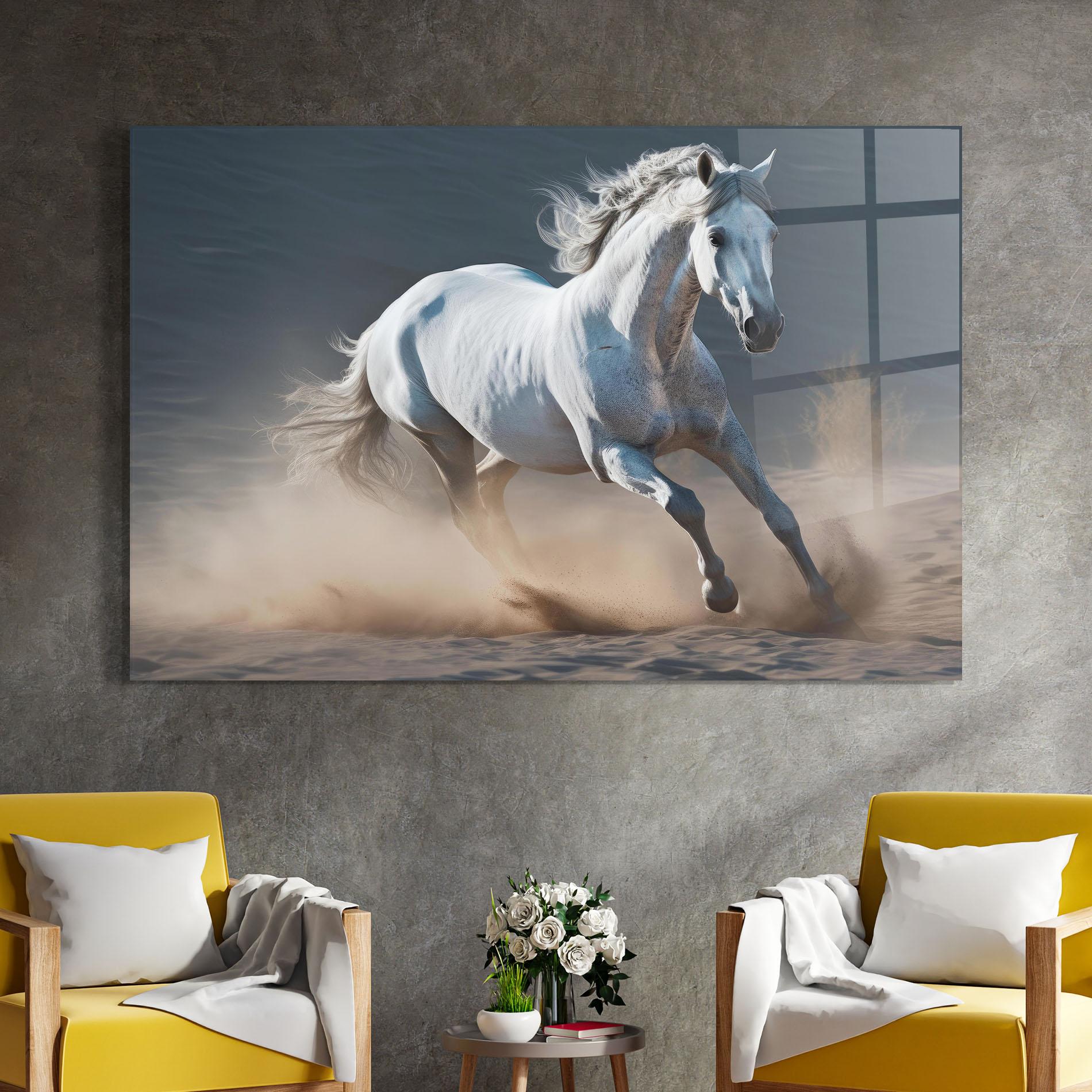 Tablou Sticla Desert Horse mockup 4