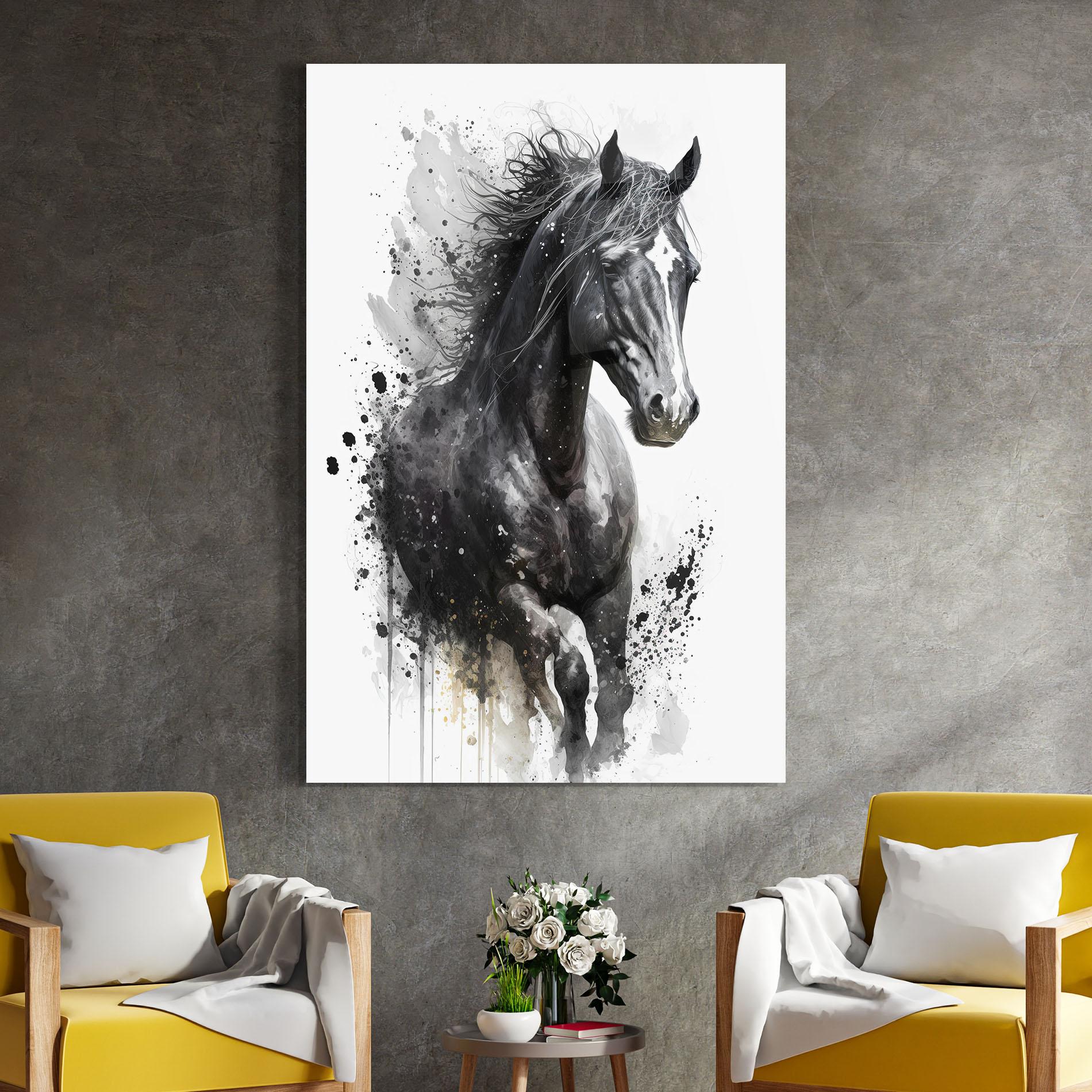 Tablou Sticla Black Horse mockup 4