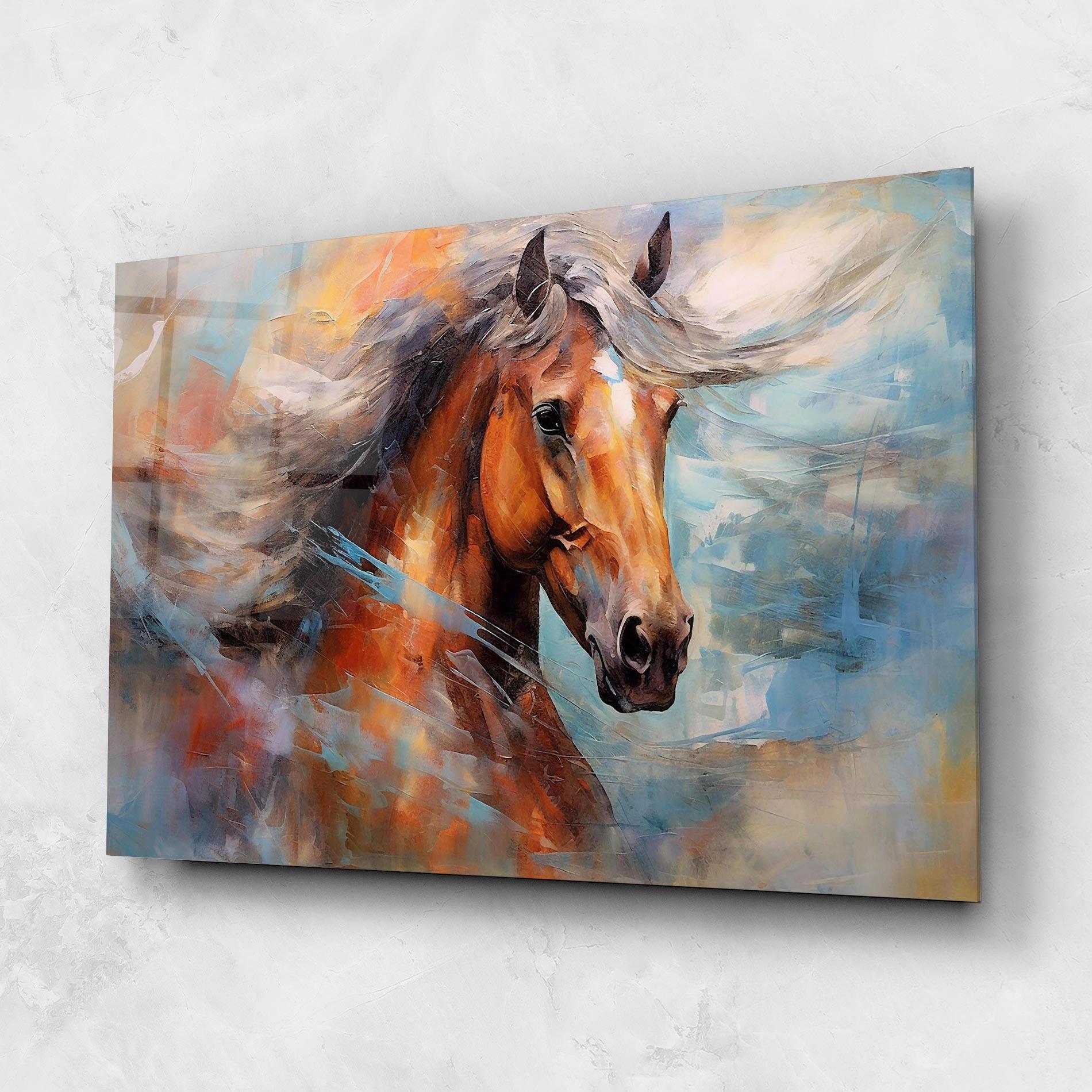 Tablou Sticla Beautiful Brown Horse mockup 1