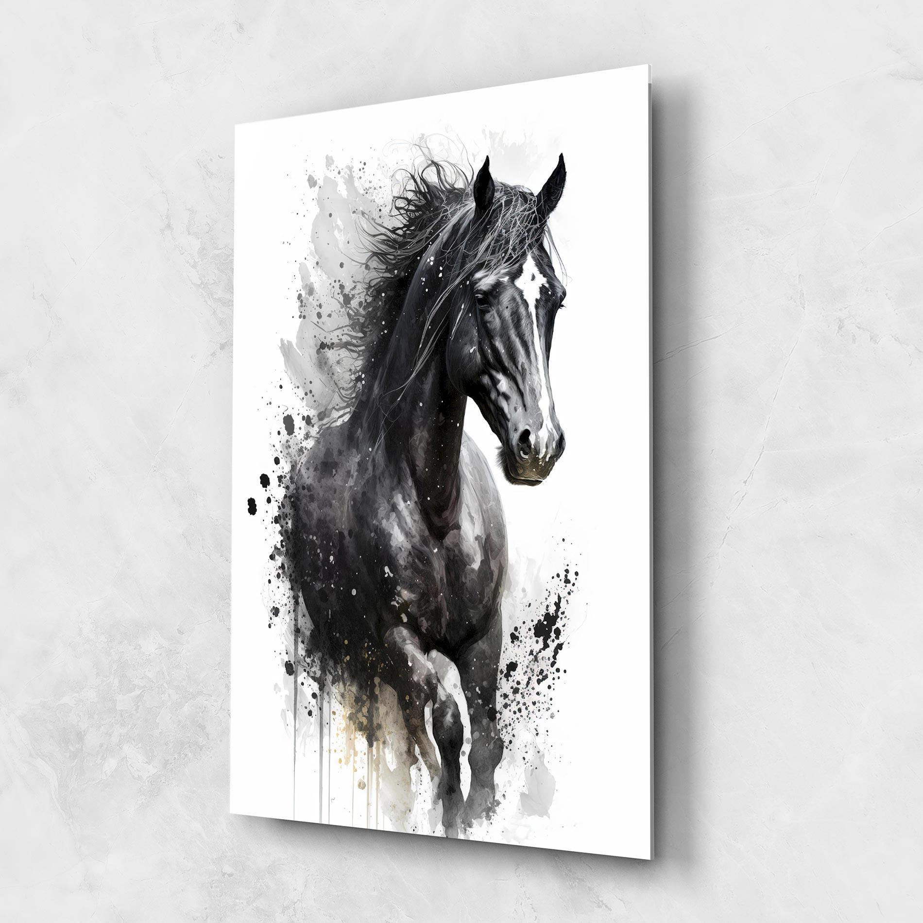 Tablou Sticla Black Horse mockup 1