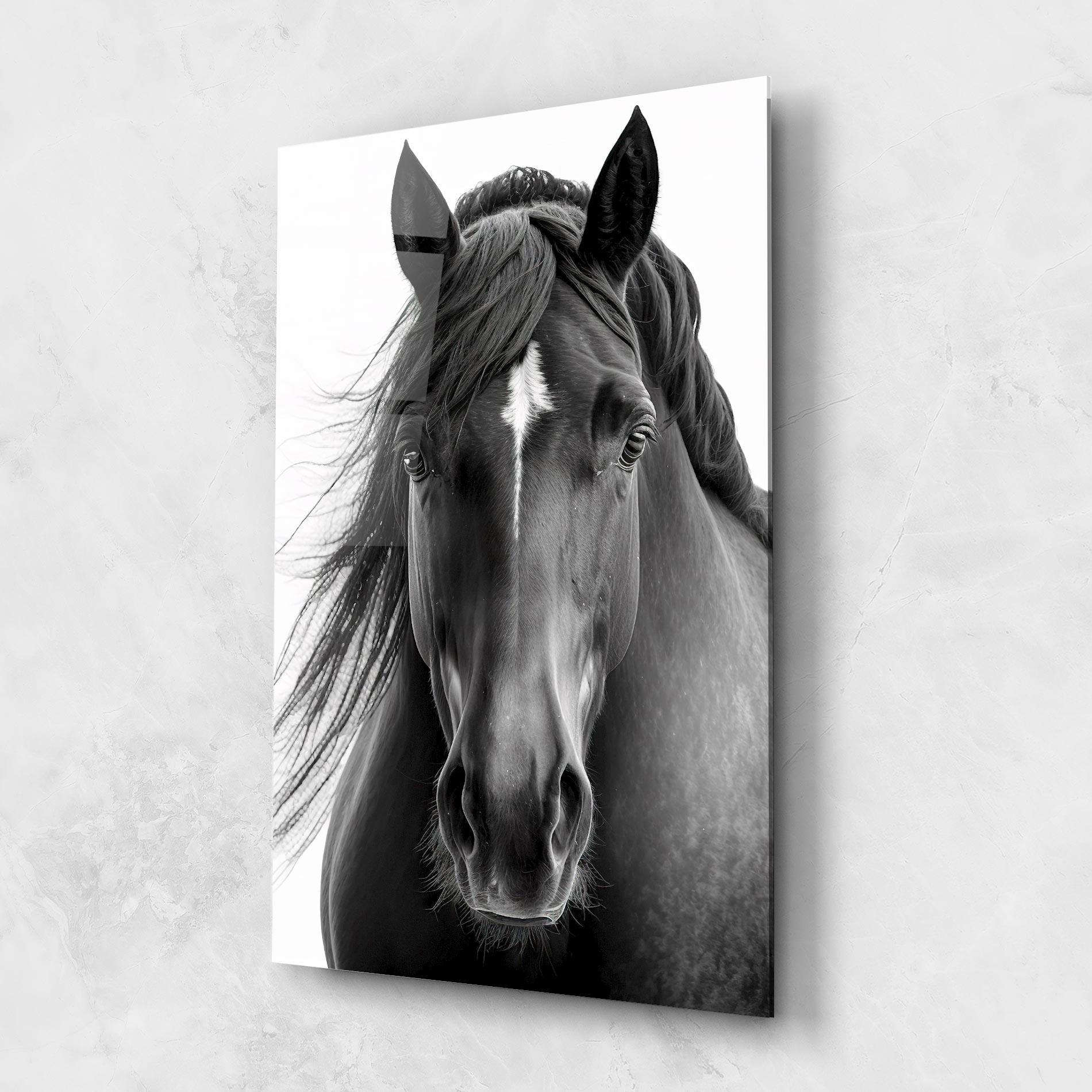 Tablou Sticla Close Up Horse mockup 1