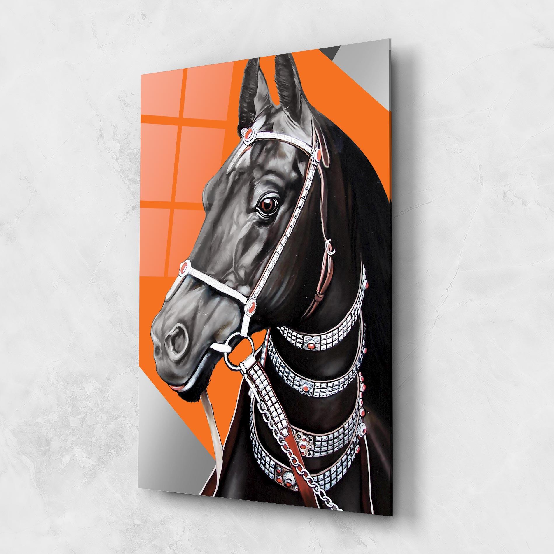 Tablou Sticla Fashion Horse mockup 1