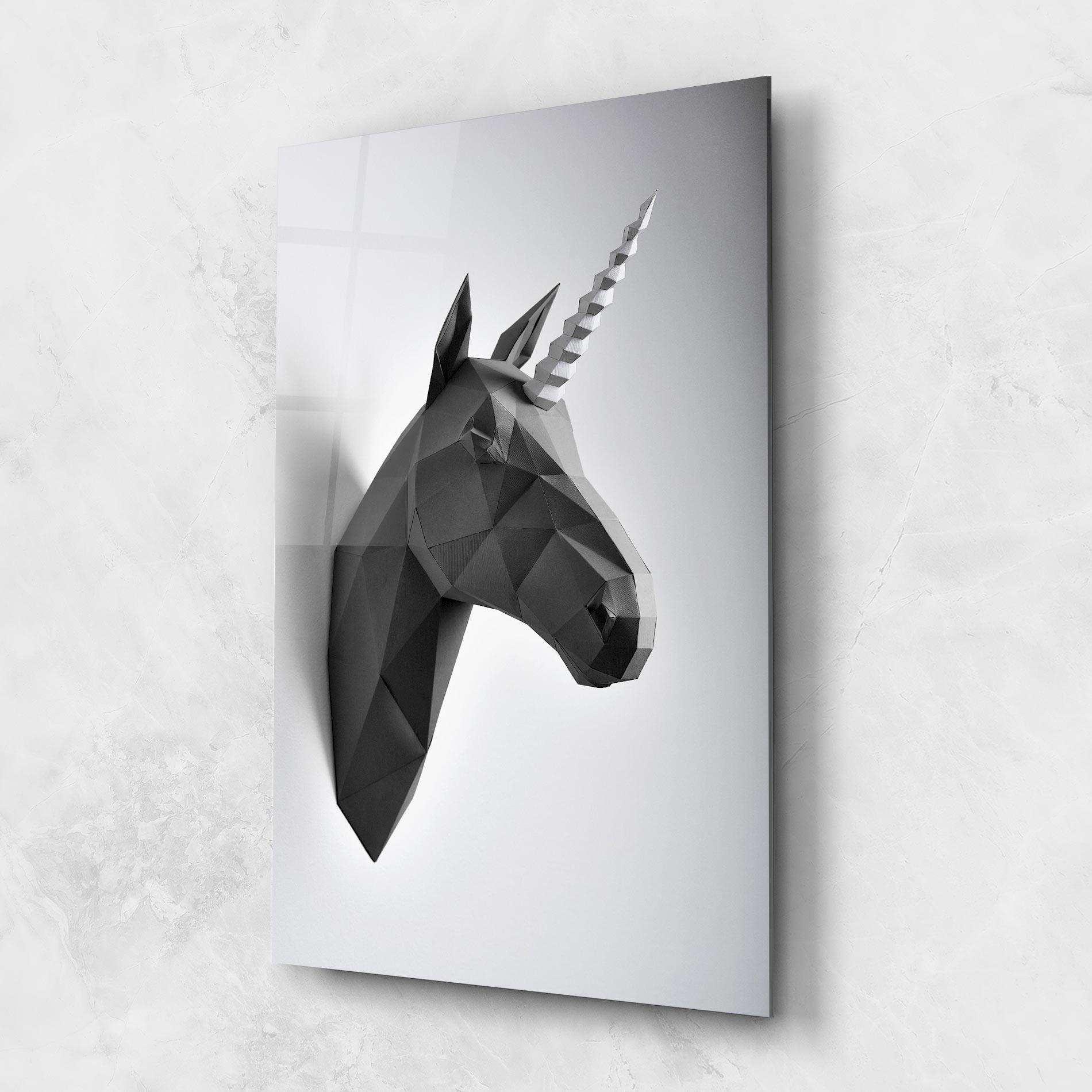 Tablou Sticla Geometrical Unicorn mockup 1