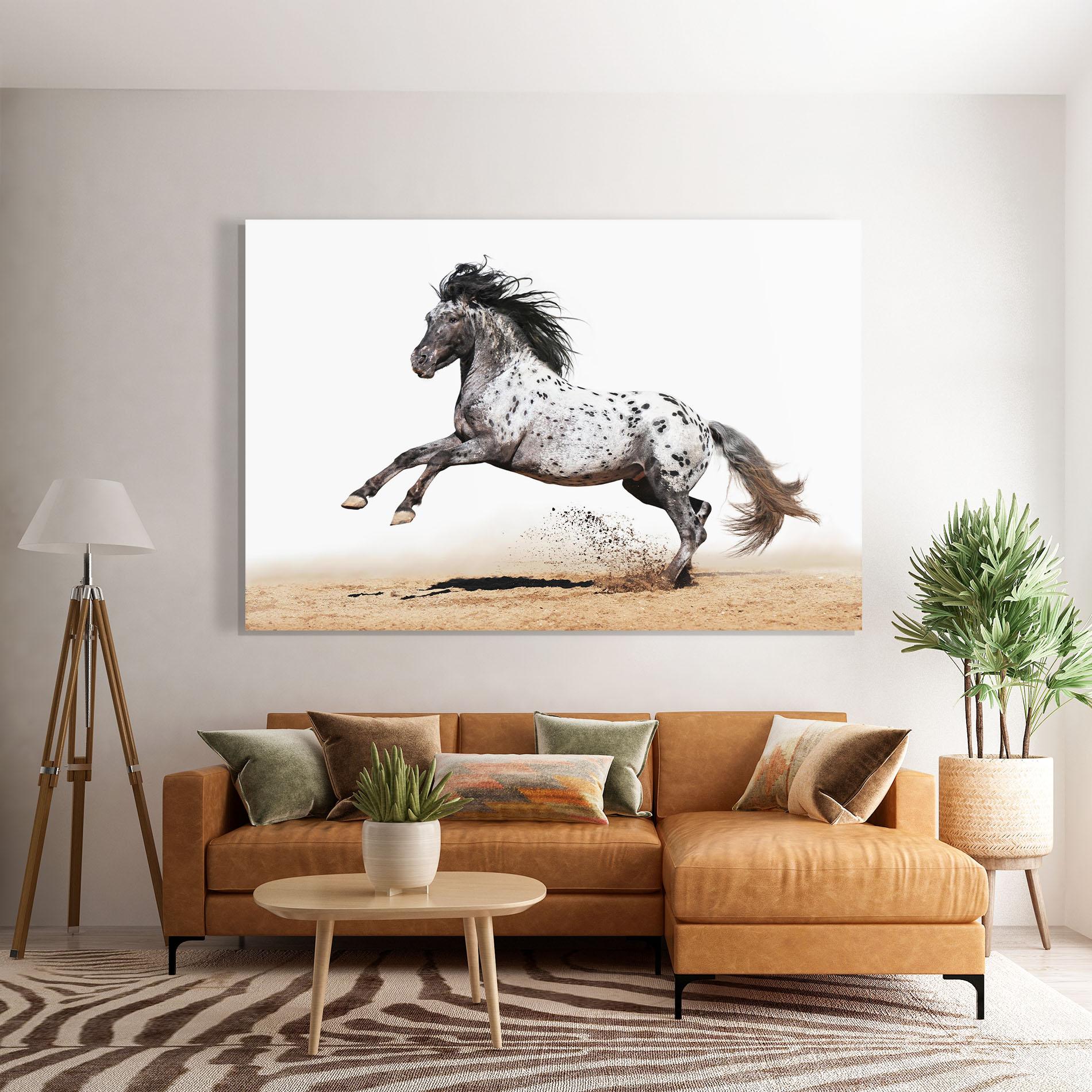 Tablou Sticla Appaloosa Horse Running mockup 7