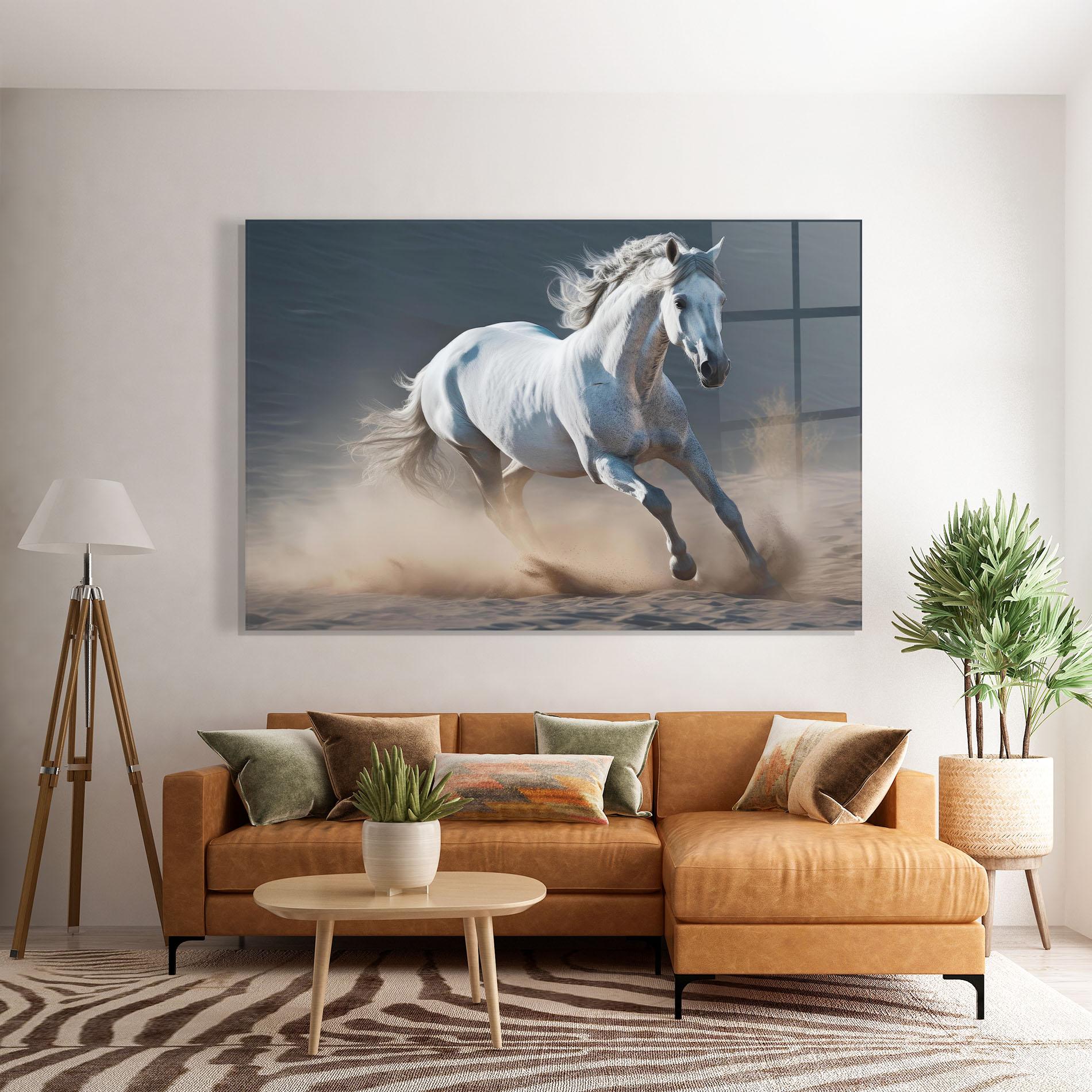 Tablou Sticla Desert Horse mockup 7