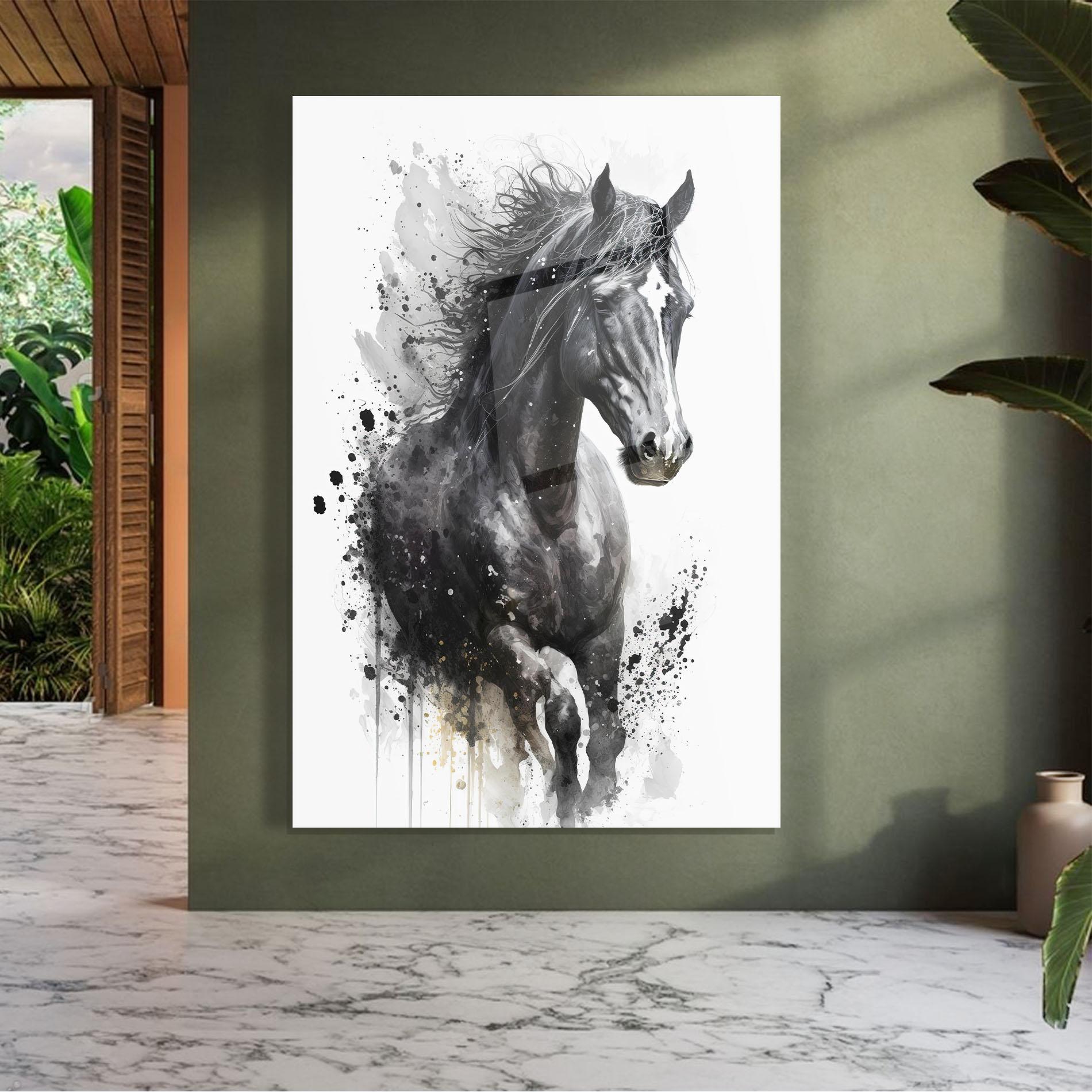 Tablou Sticla Black Horse mockup 7