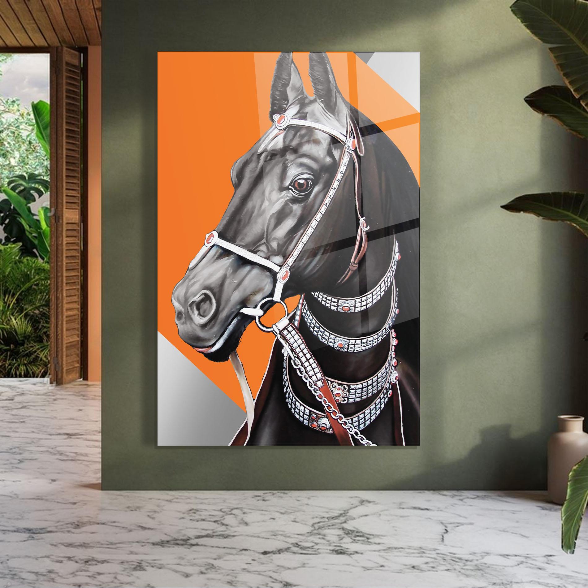 Tablou Sticla Fashion Horse mockup 7