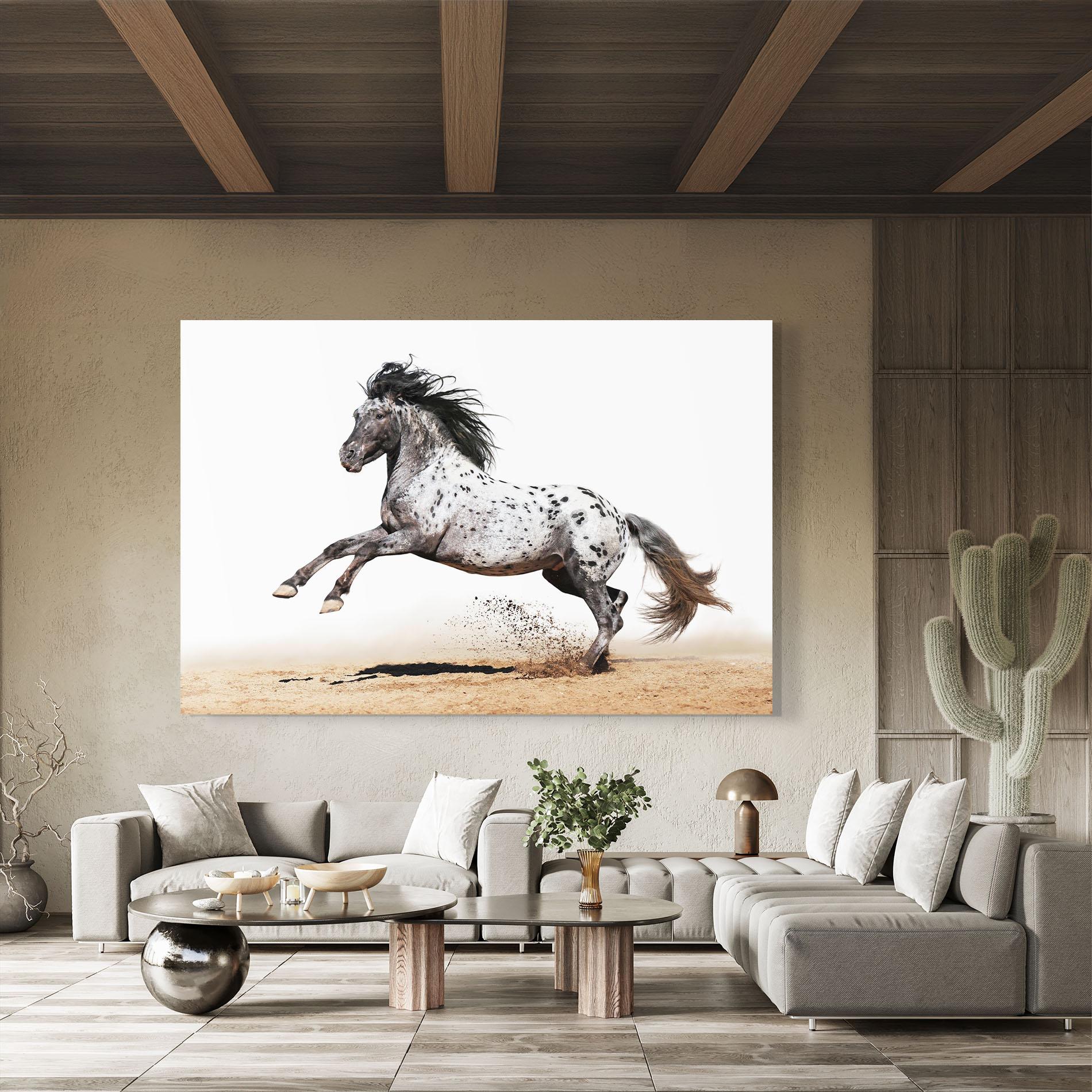 Tablou Sticla Appaloosa Horse Running mockup 8