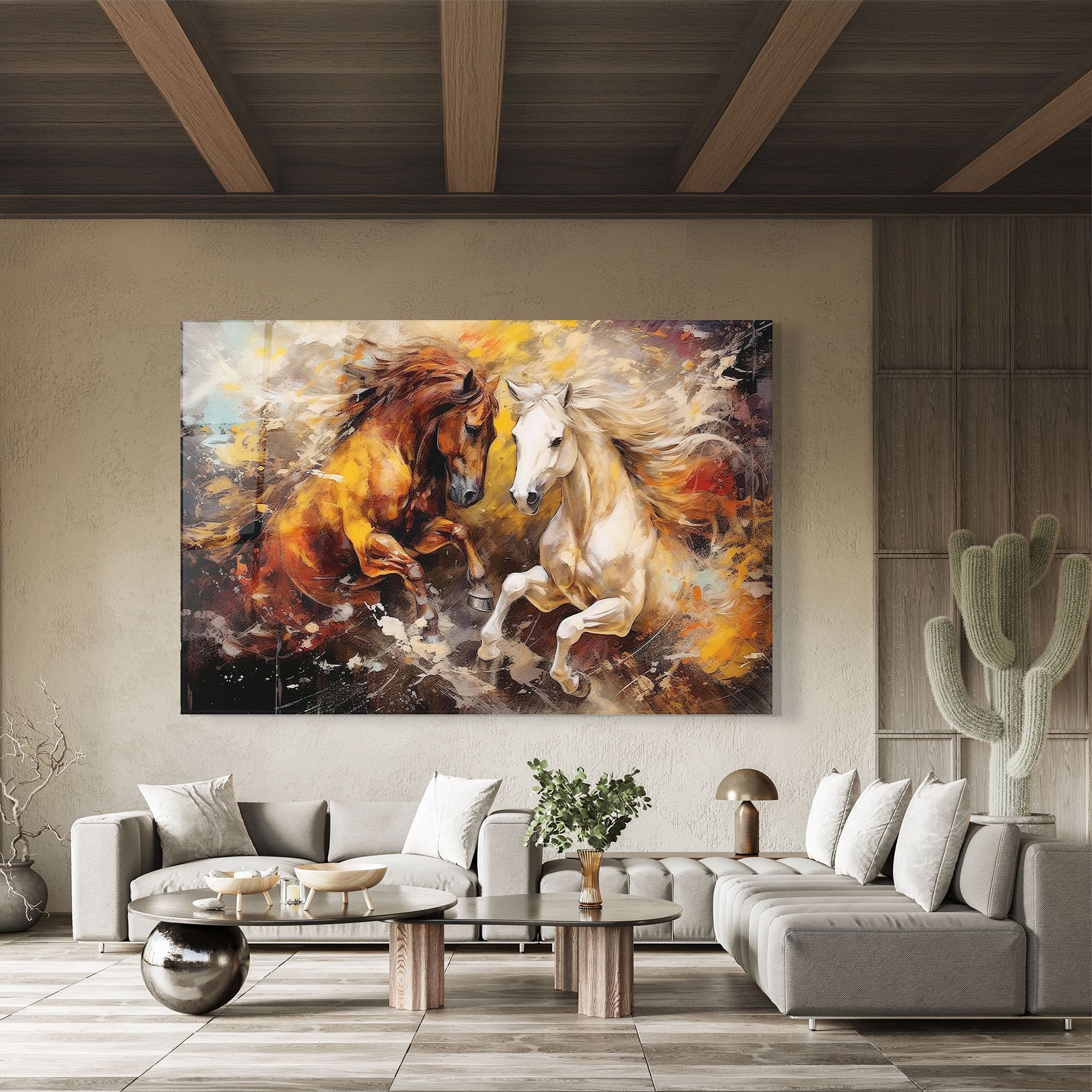 Brown White Horses mockup 8