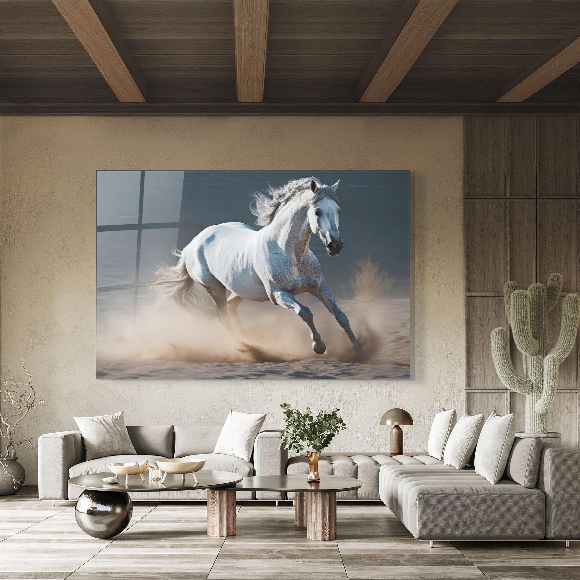Tablou Sticla Desert Horse mockup 8