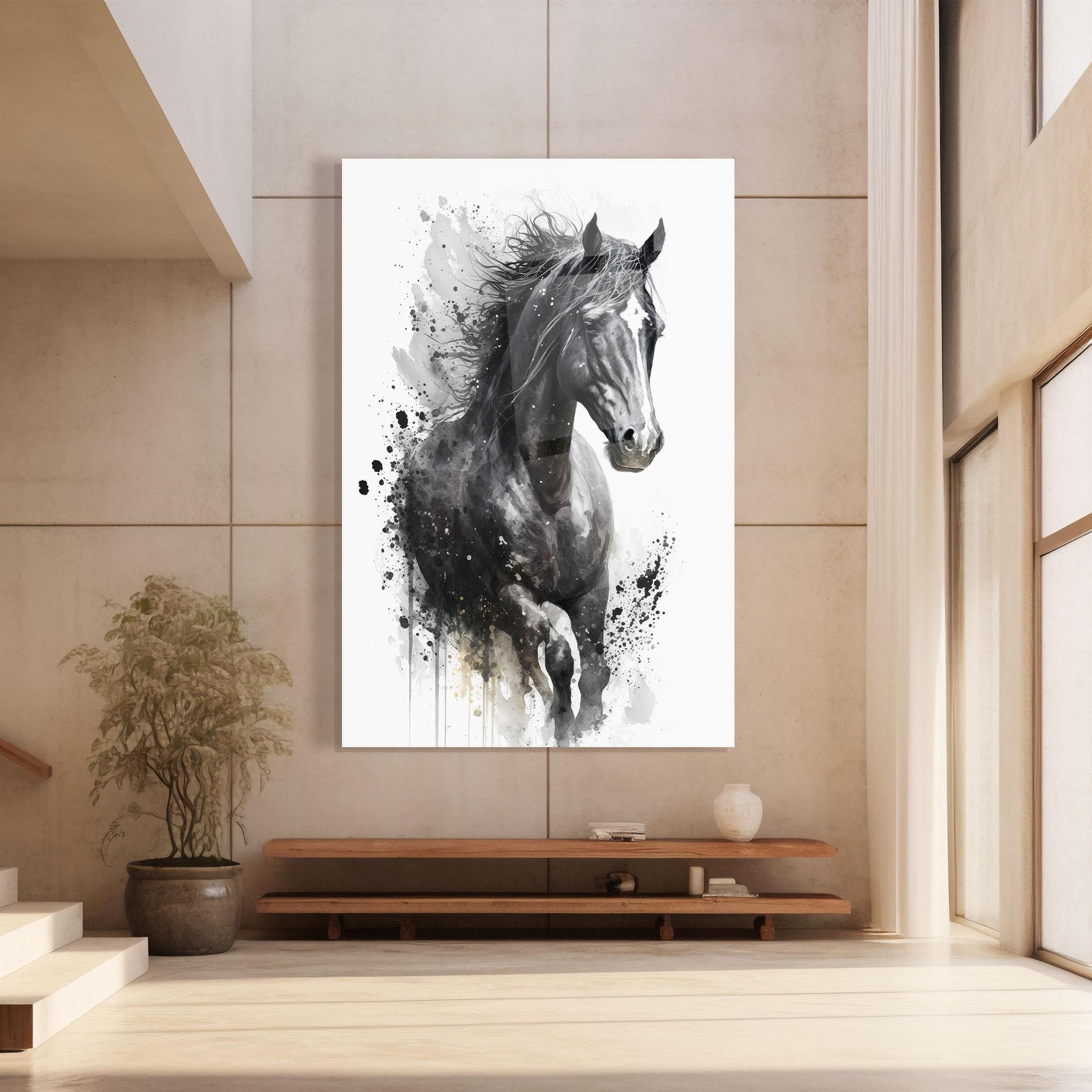 Tablou Sticla Black Horse mockup 8