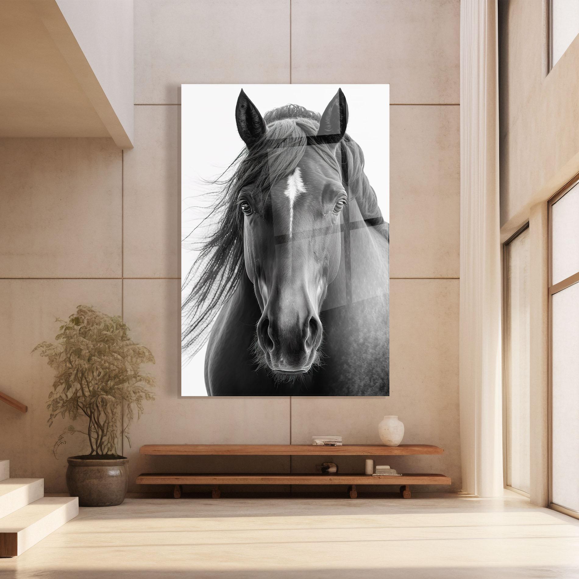 Tablou Sticla Close Up Horse mockup 8