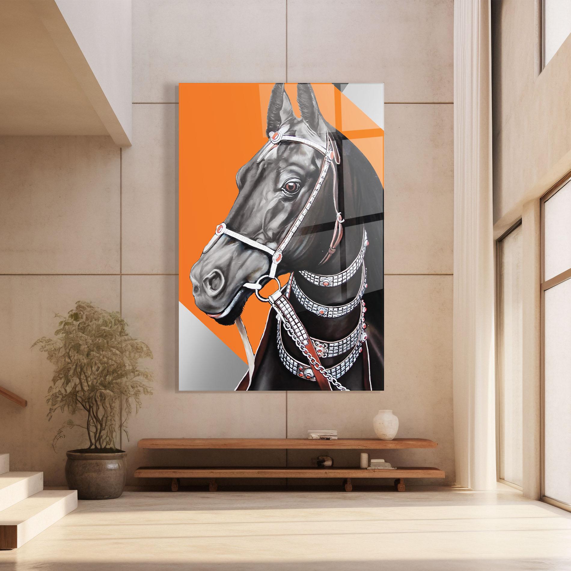 Tablou Sticla Fashion Horse mockup 8
