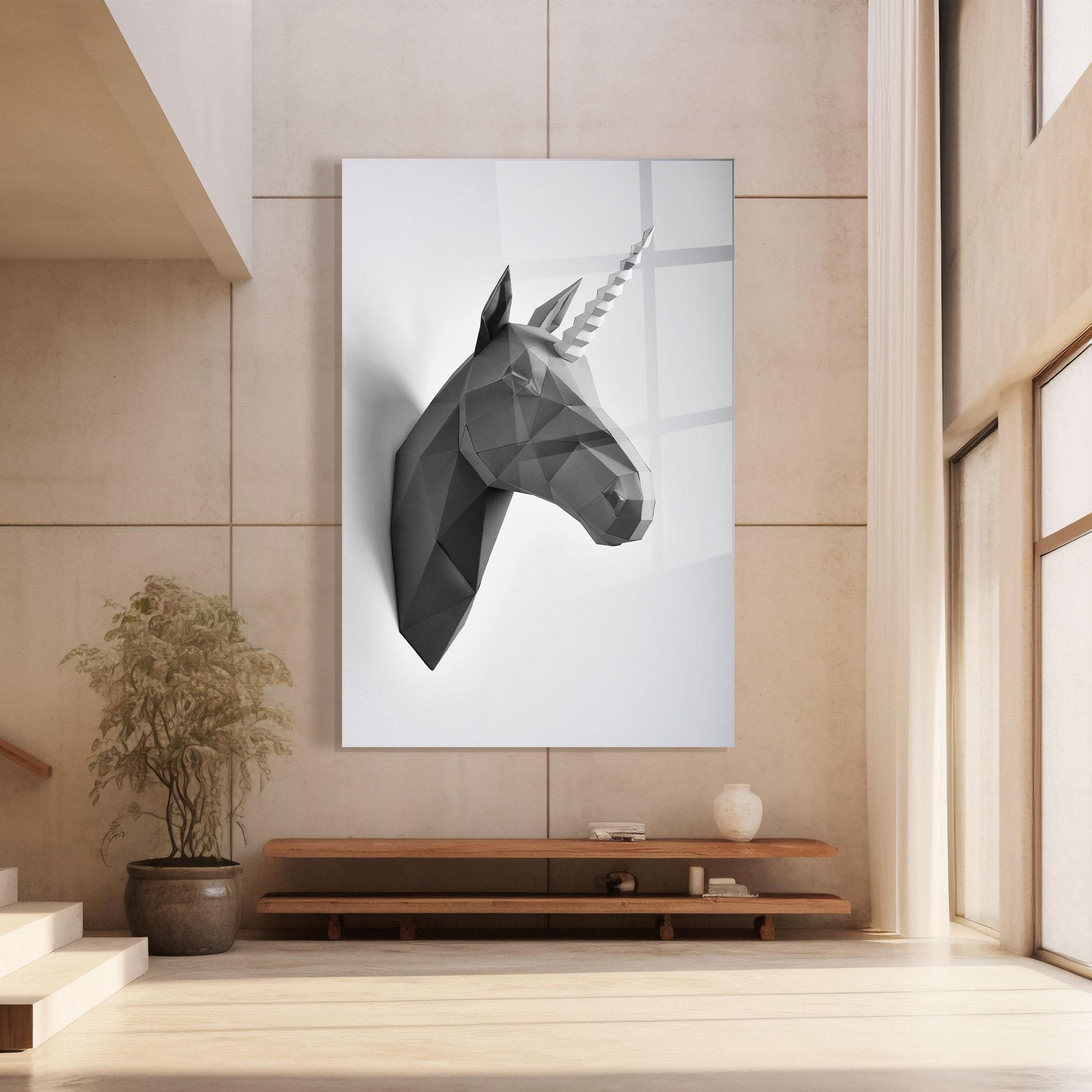 Tablou Sticla Geometrical Unicorn mockup 8