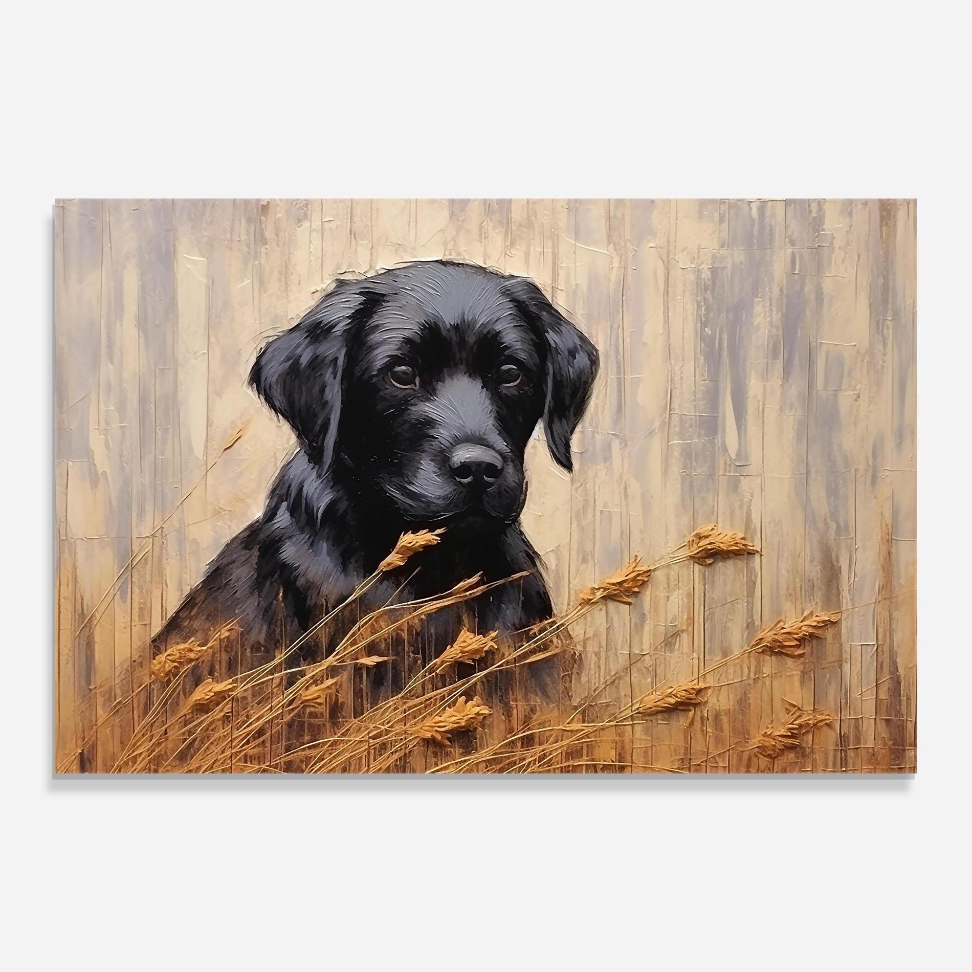Tablou Sticla Black Dog Art mockup 0