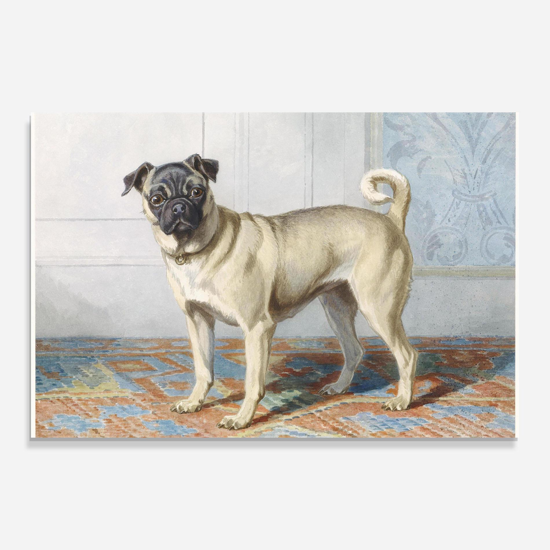 Tablou Sticla Cute Cream Dog mockup 0