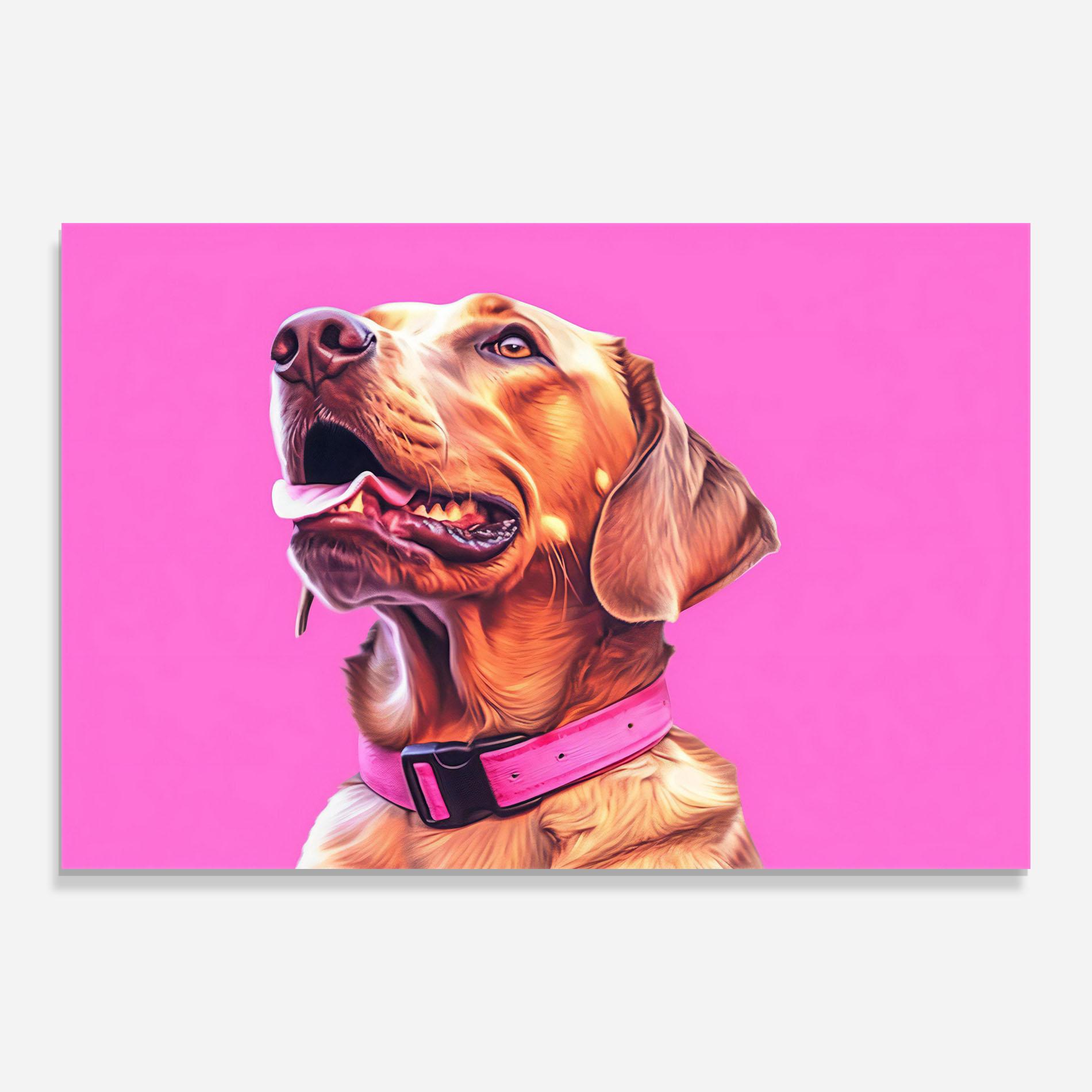 Tablou Sticla Cute Retriever Dog mockup 0