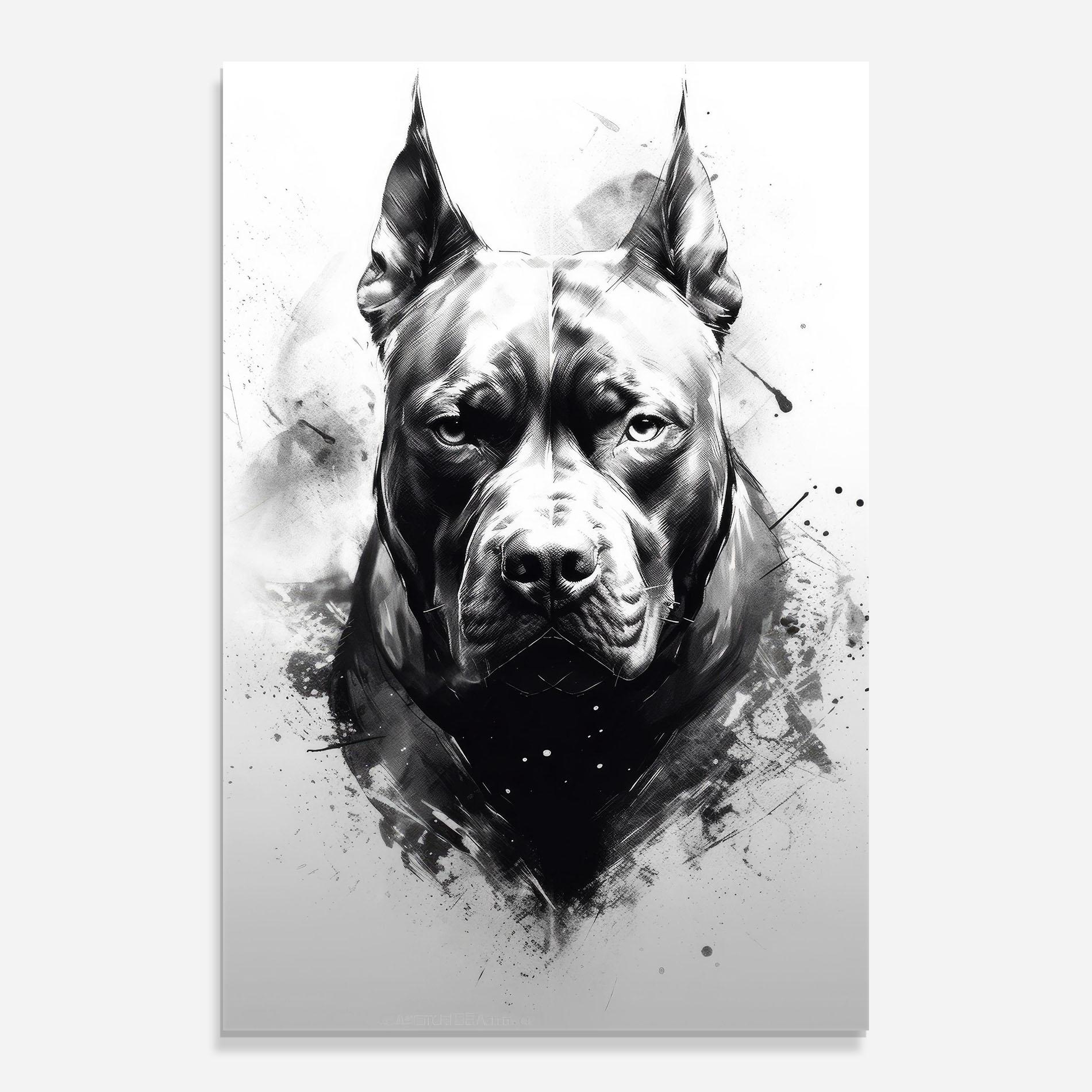 Tablou Sticla Angry Dog Face mockup 0