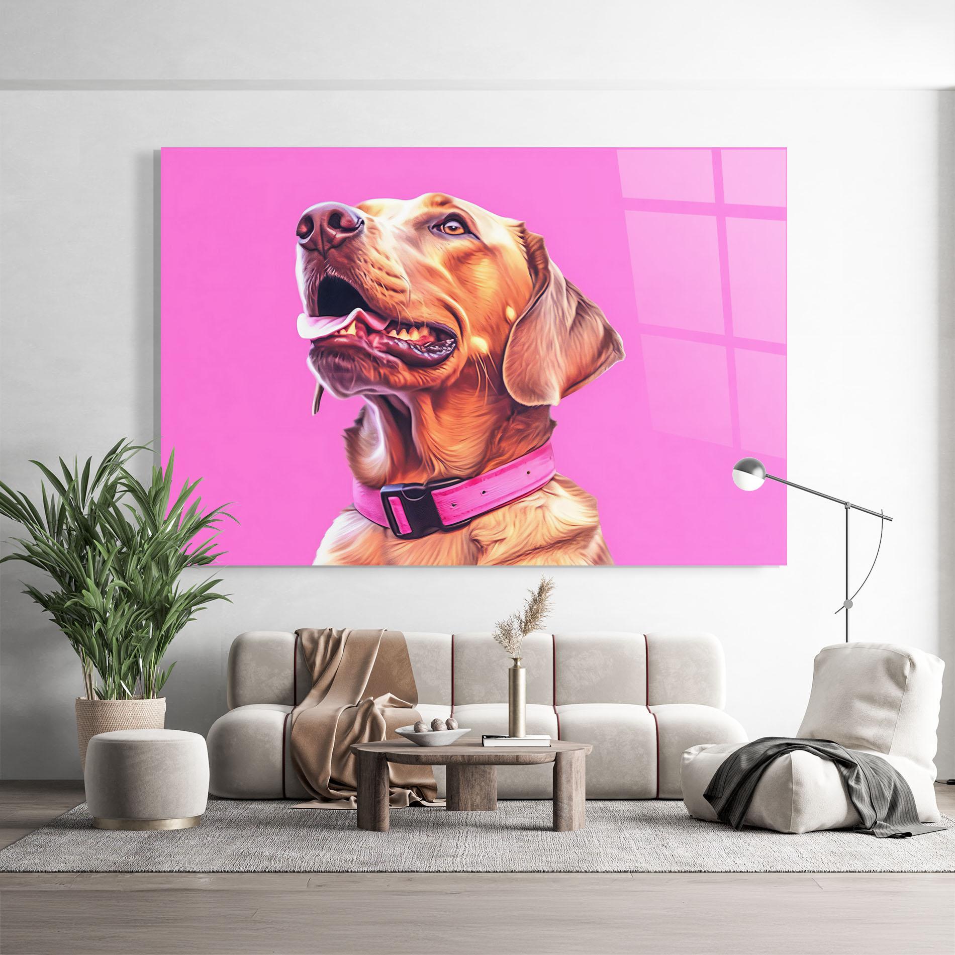 Tablou Sticla Cute Retriever Dog mockup 9